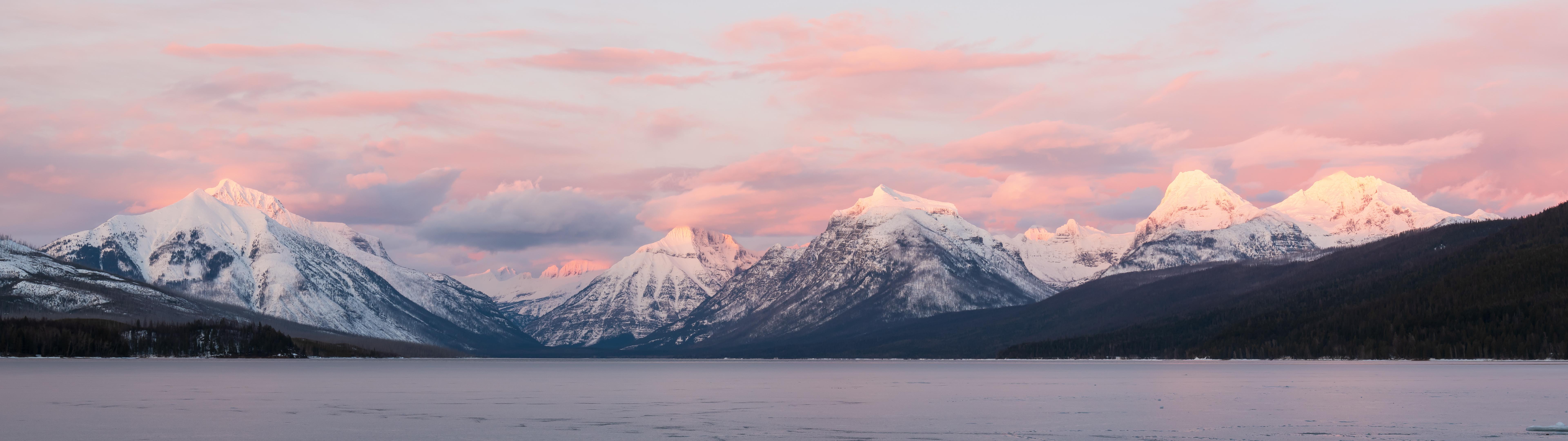Winter Sunset in the Park [7680 x 2160]