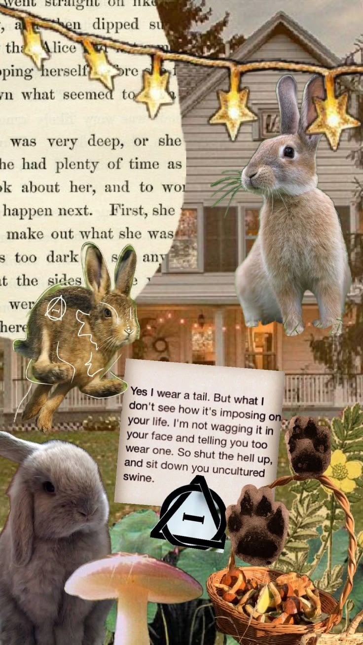 Cottagecore rabbit therian backround