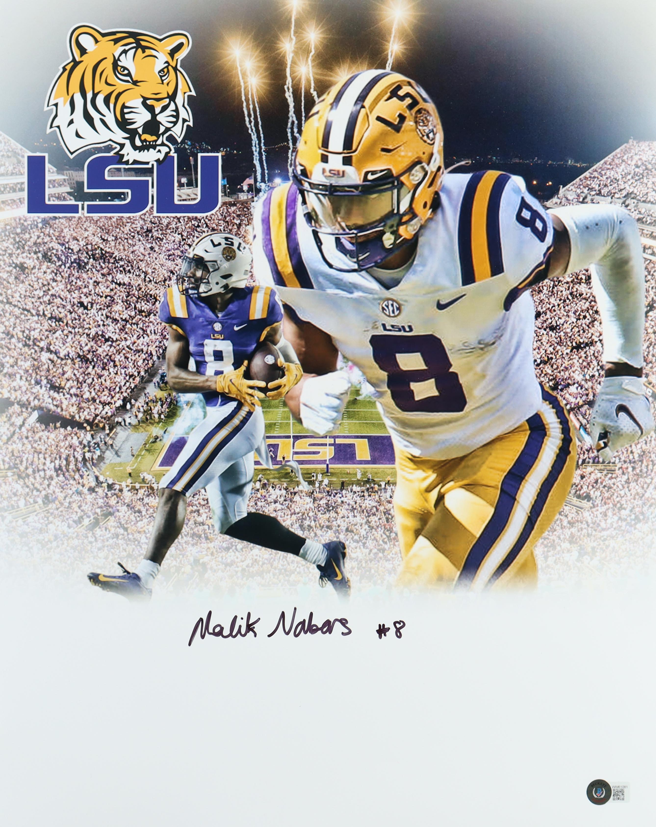 Malik Nabers Signed LSU Tigers 16x20 Photo (Beckett)