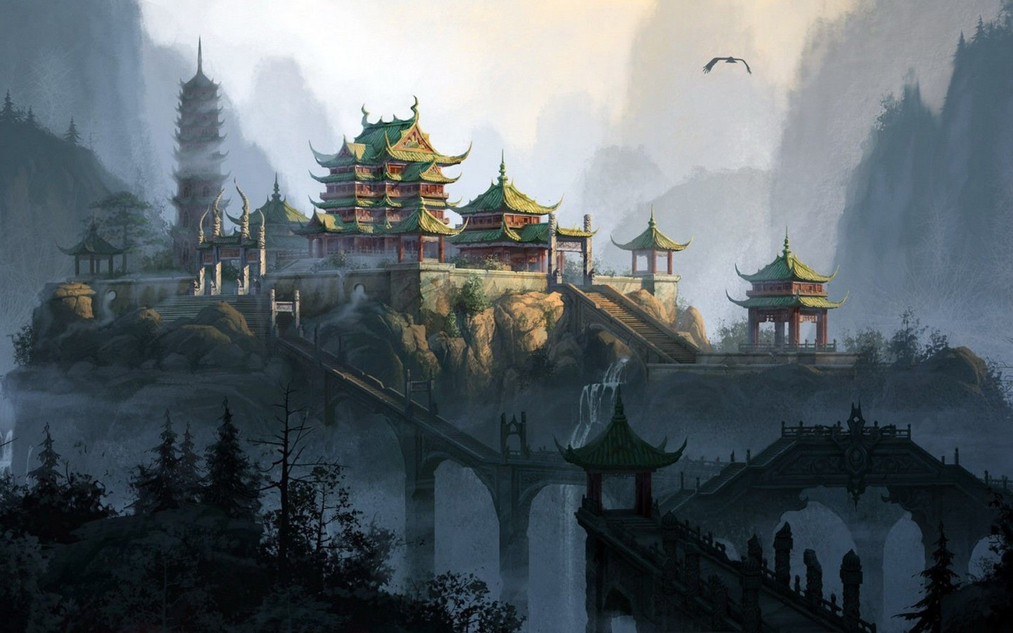 Fantasy Temple Background Wallpaper 111918