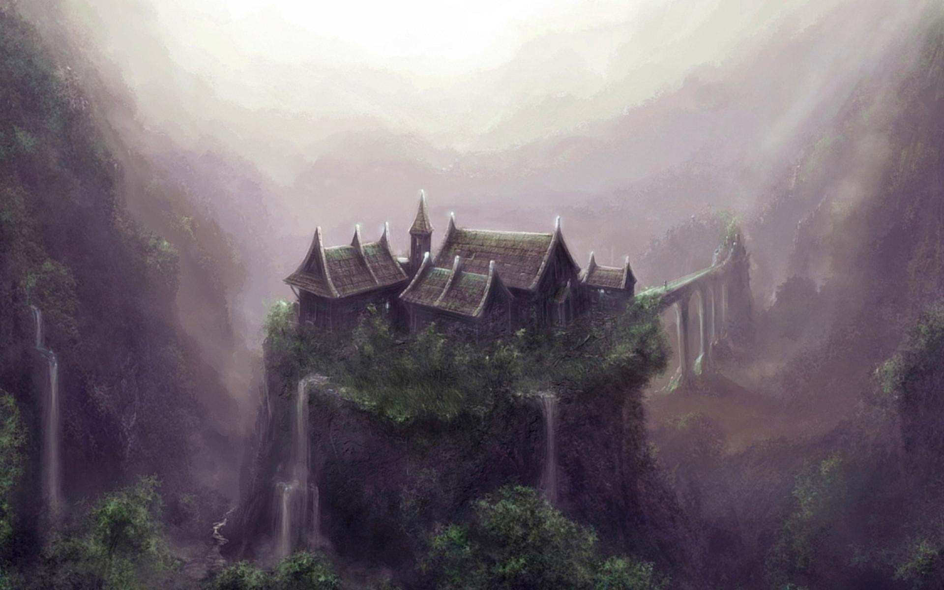house, Wudang, Mountain, China, Art, Fantasy Wallpaper HD / Desktop and Mobile Background