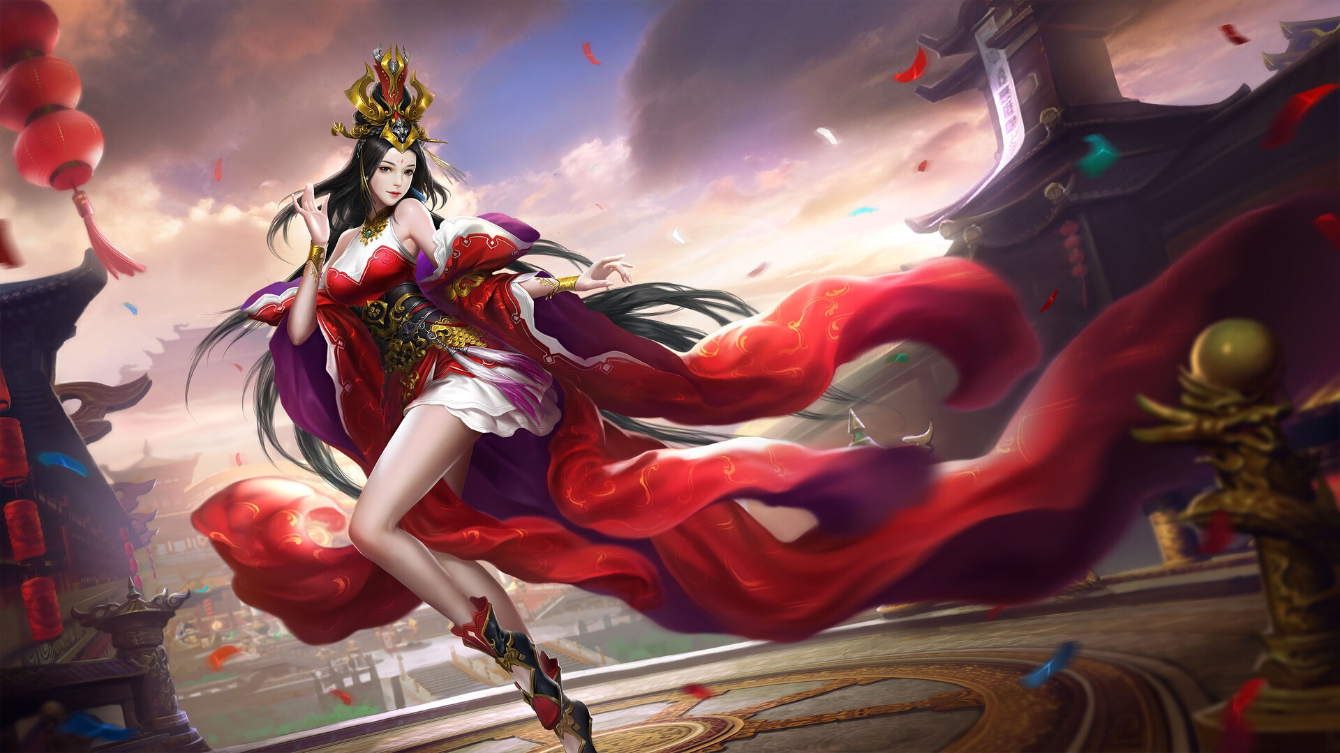 Wallpaper China, girl, fantasy, dress, style, art, figure, asian for mobile and desktop, section фантастика, resolution 1920x1080