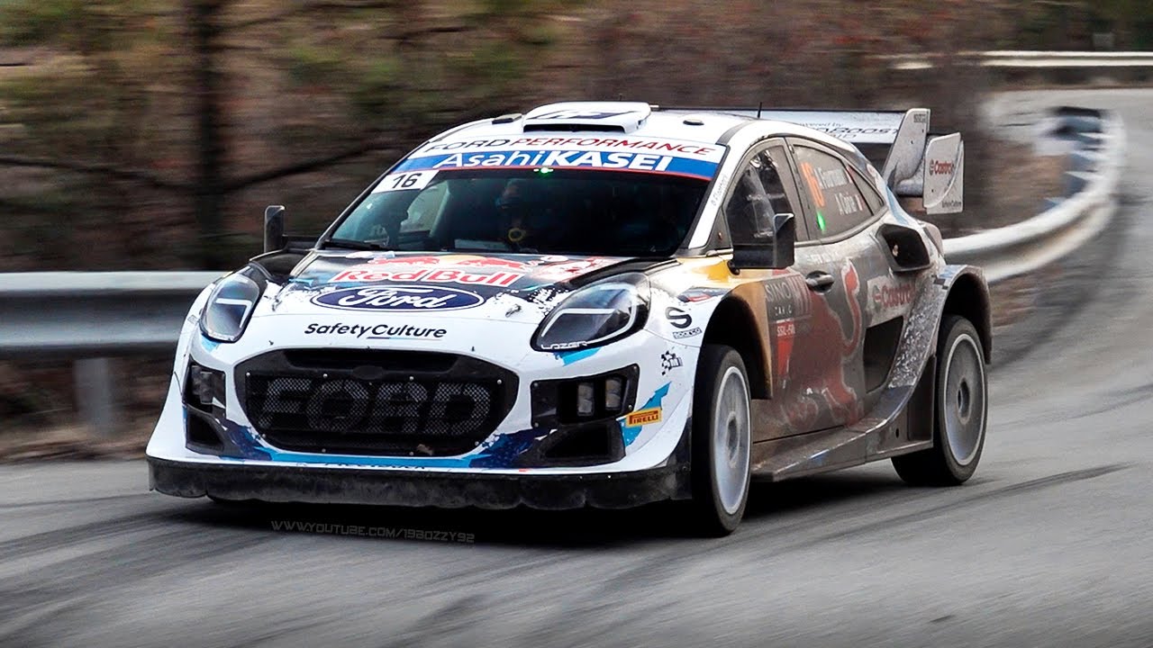 500HP Ford Puma Hybrid Rally1 Car At WRC Monte Carlo 2024: Starts, Top Speed & Anti Lag Sound!