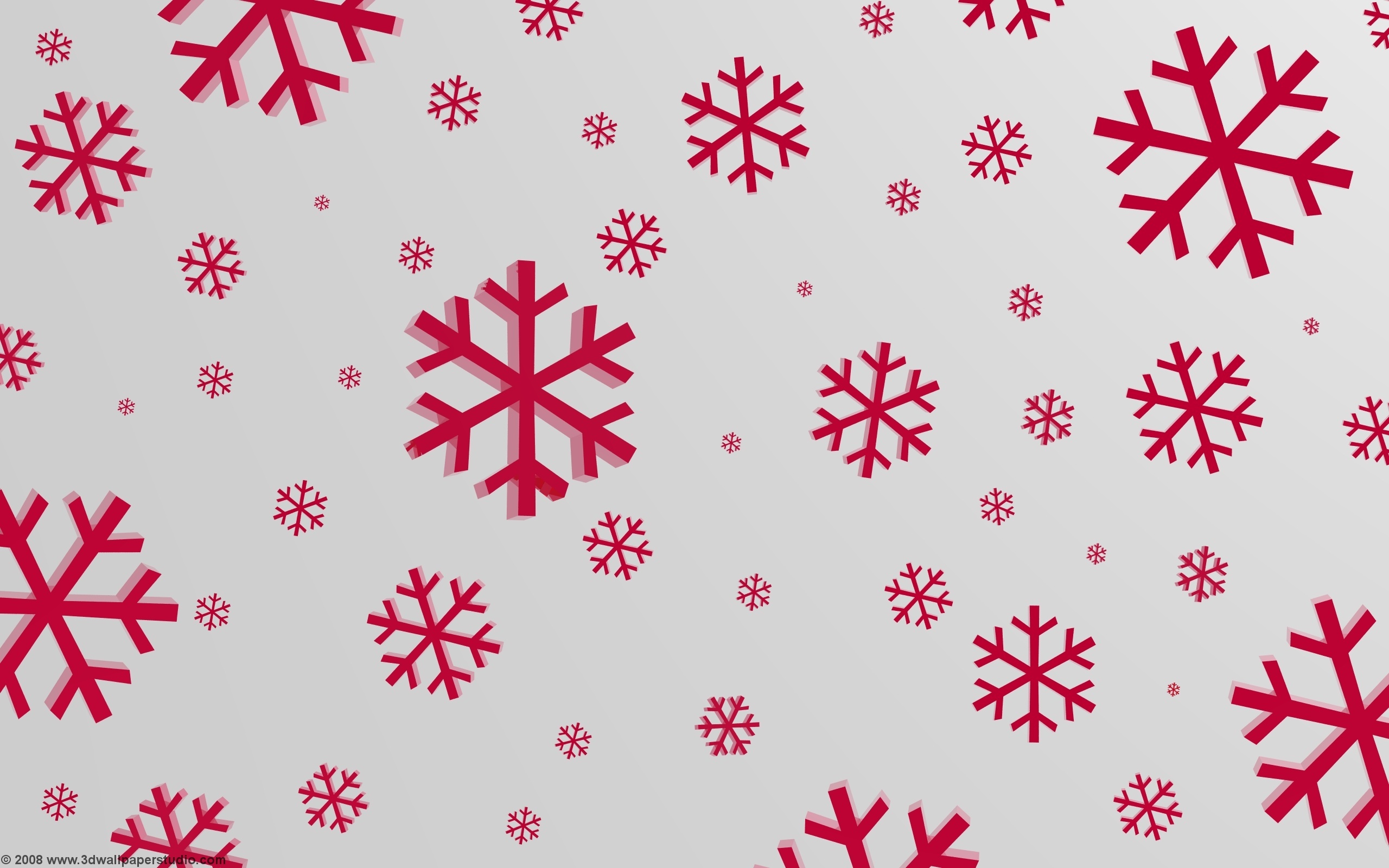 Festive Red Snowflakes HD Wallpaper. Christmas Holiday Magic