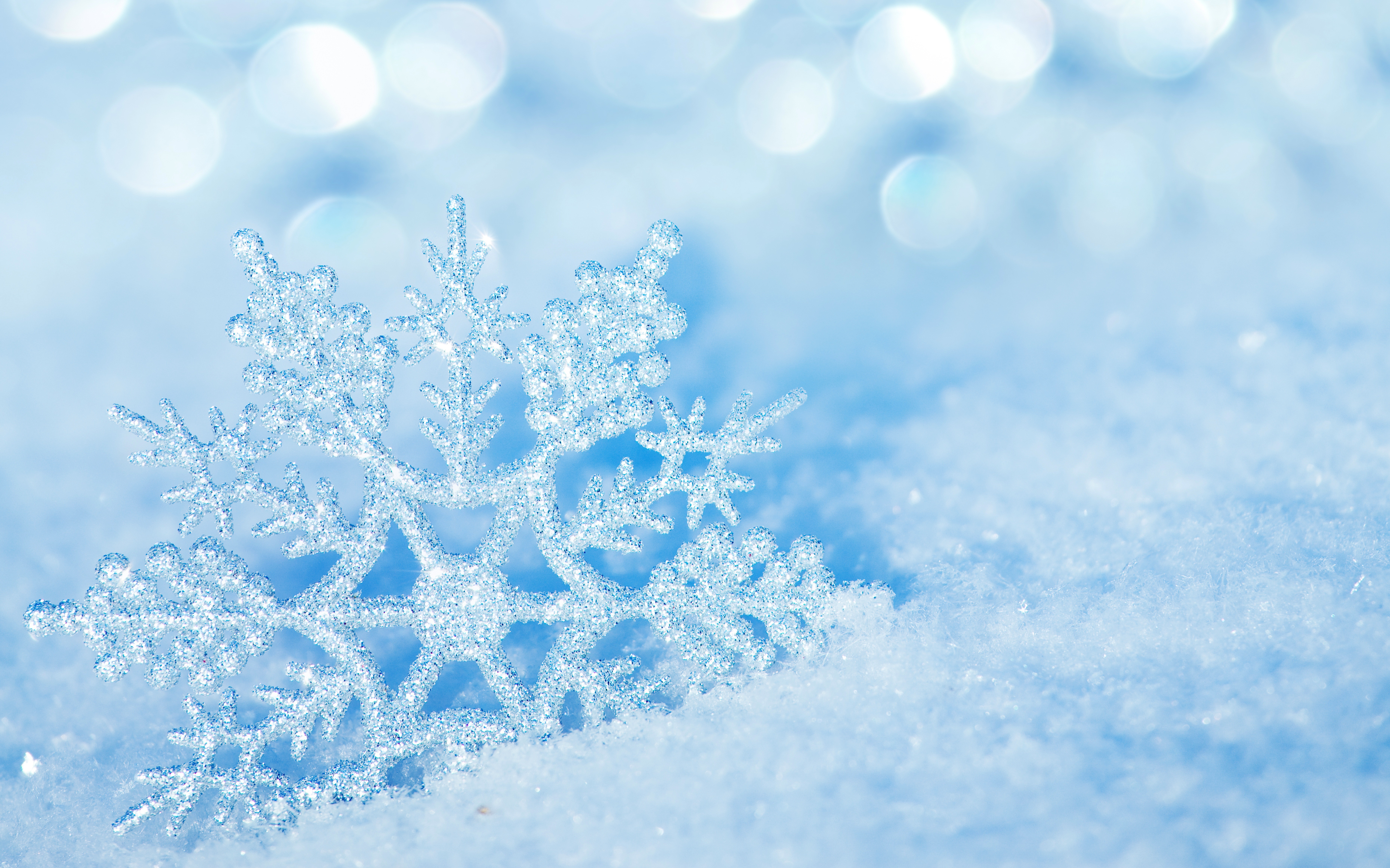 Wallpaper ice, winter, macro, snow, snowflakes, nature, bokeh for mobile and desktop, section макро, resolution 7440x4648