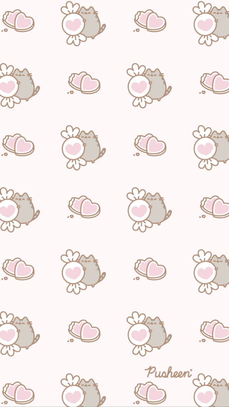 Pusheen the cat iphone wallpaper valentines