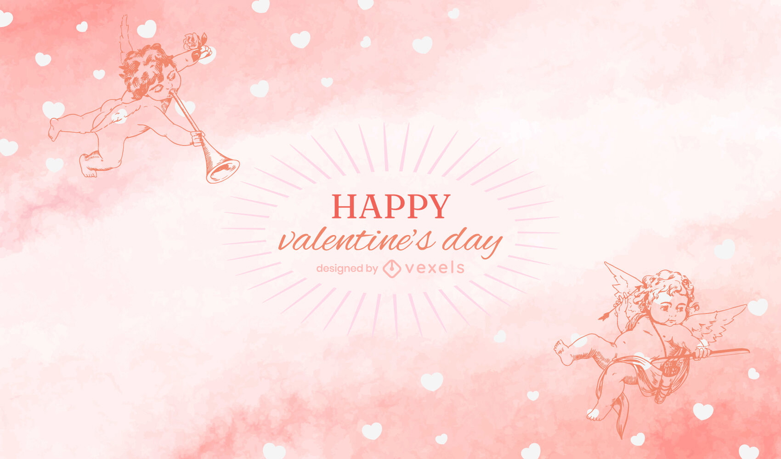 Cupid Valentines Day Background Design Vector Download