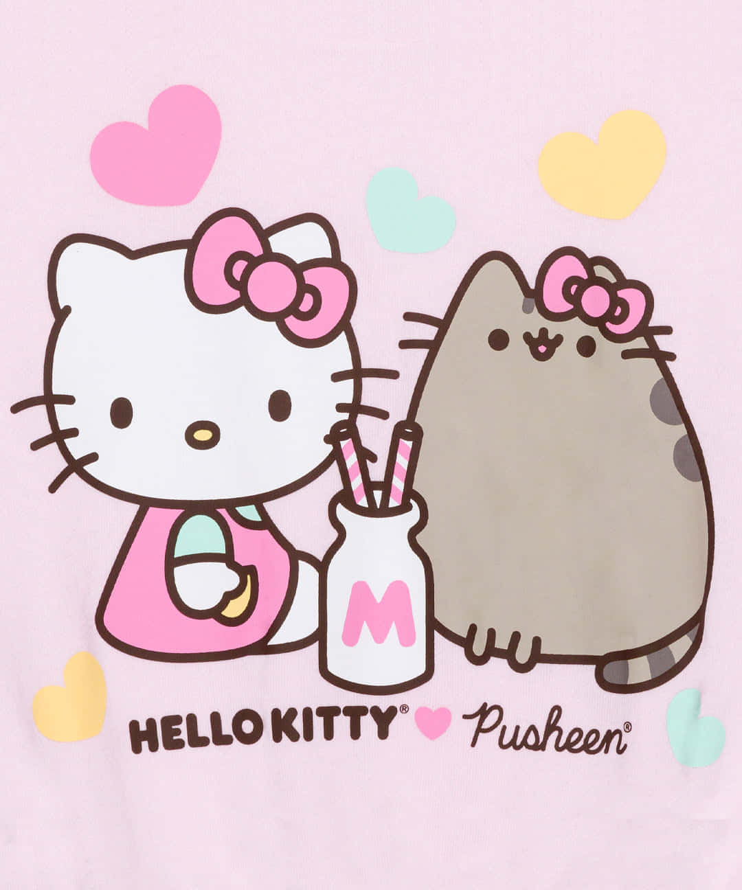 Download Hello Kitty Pusheen Valentines Day Collaboration Wallpaper