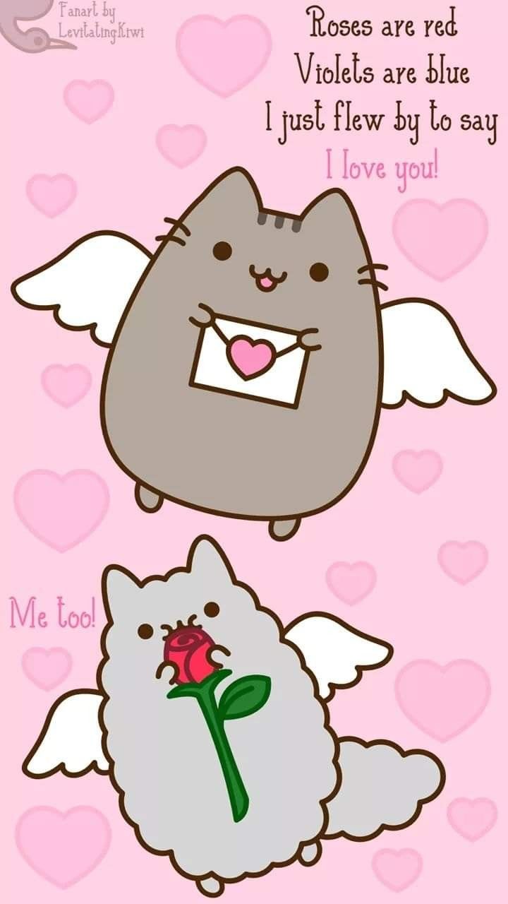 Pusheen <3. Pusheen valentines, Pusheen stickers, Valentines wallpaper
