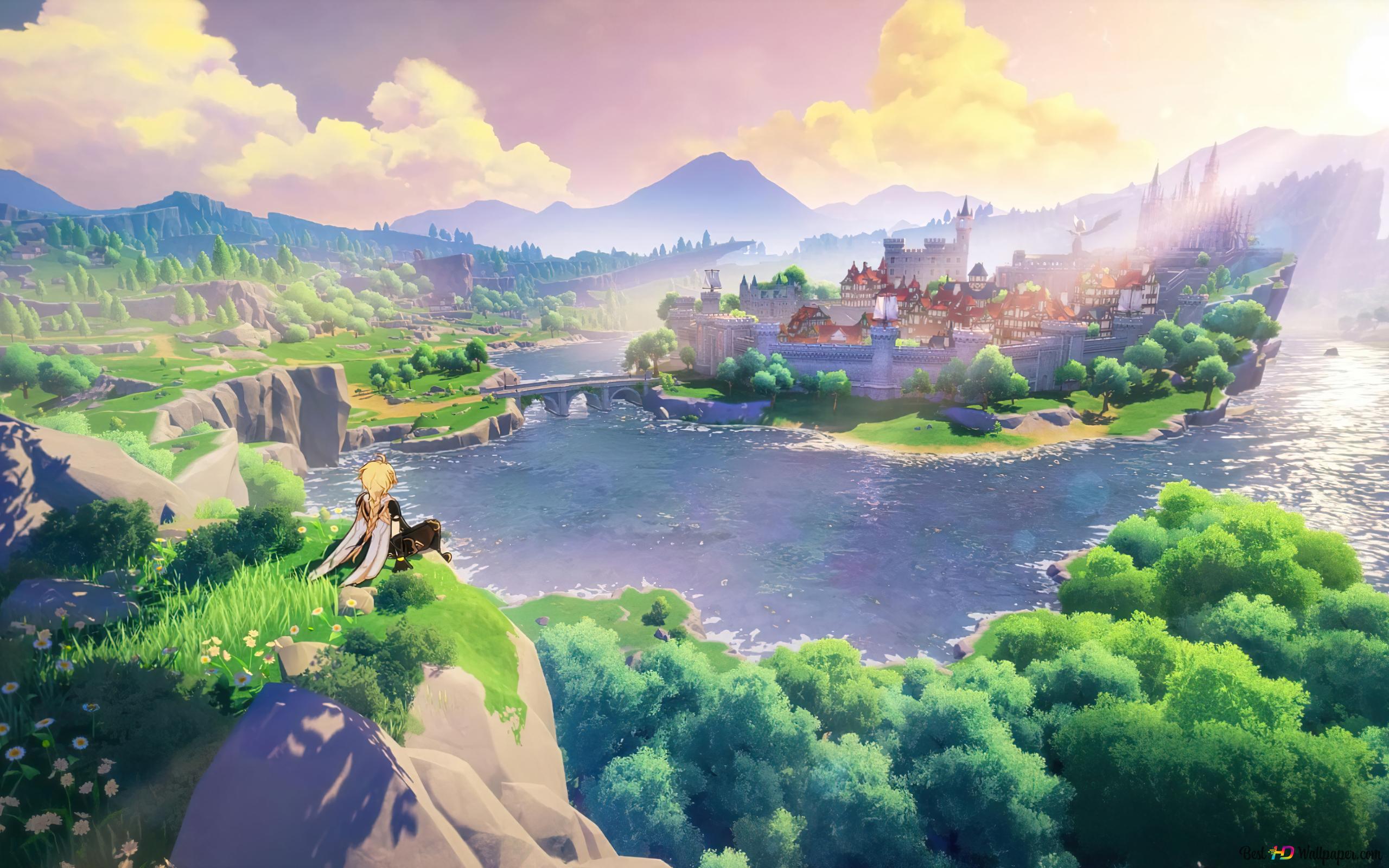 Landscape Scenery Impact (Anime Video Game) 4K wallpaper download