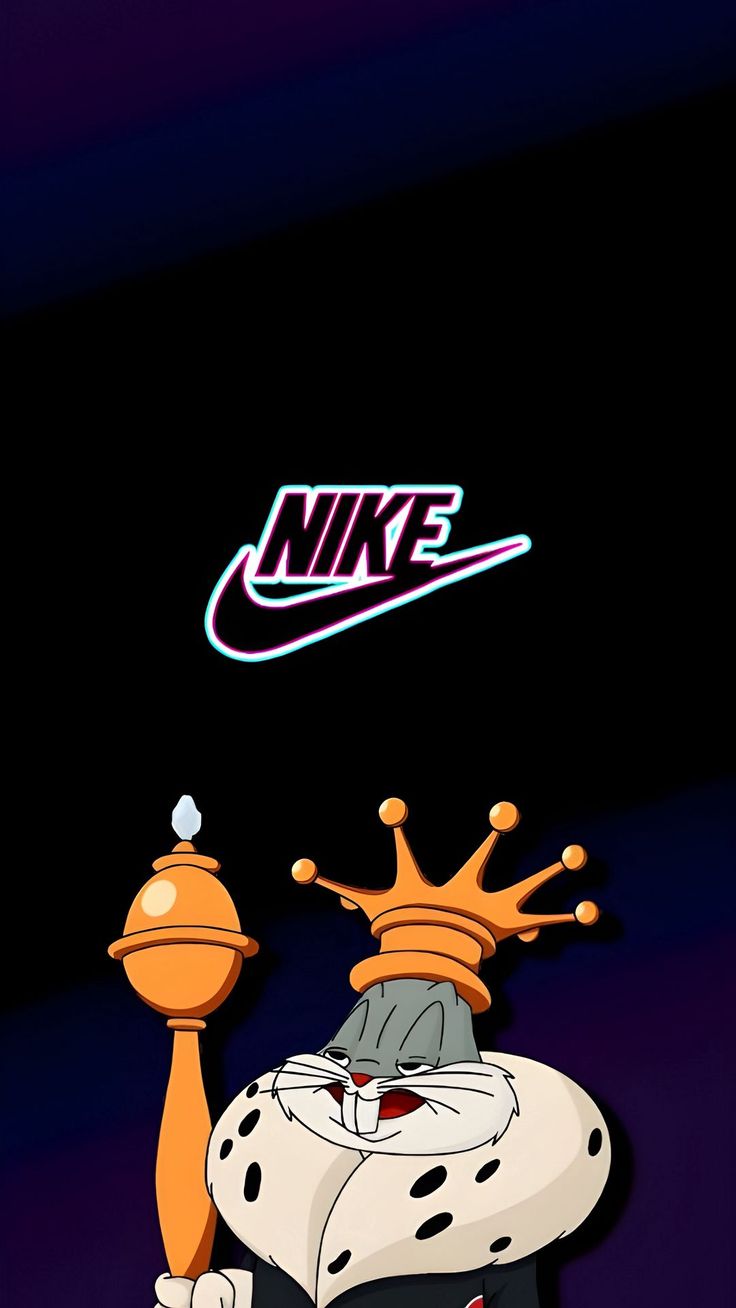Wallpaper bugs bunny, character, cartoon, crown, nike, logo, Art 4K by Katilsisko. Download wallpaper bugs bunny, character, cartoon, crown, nike, logo for free