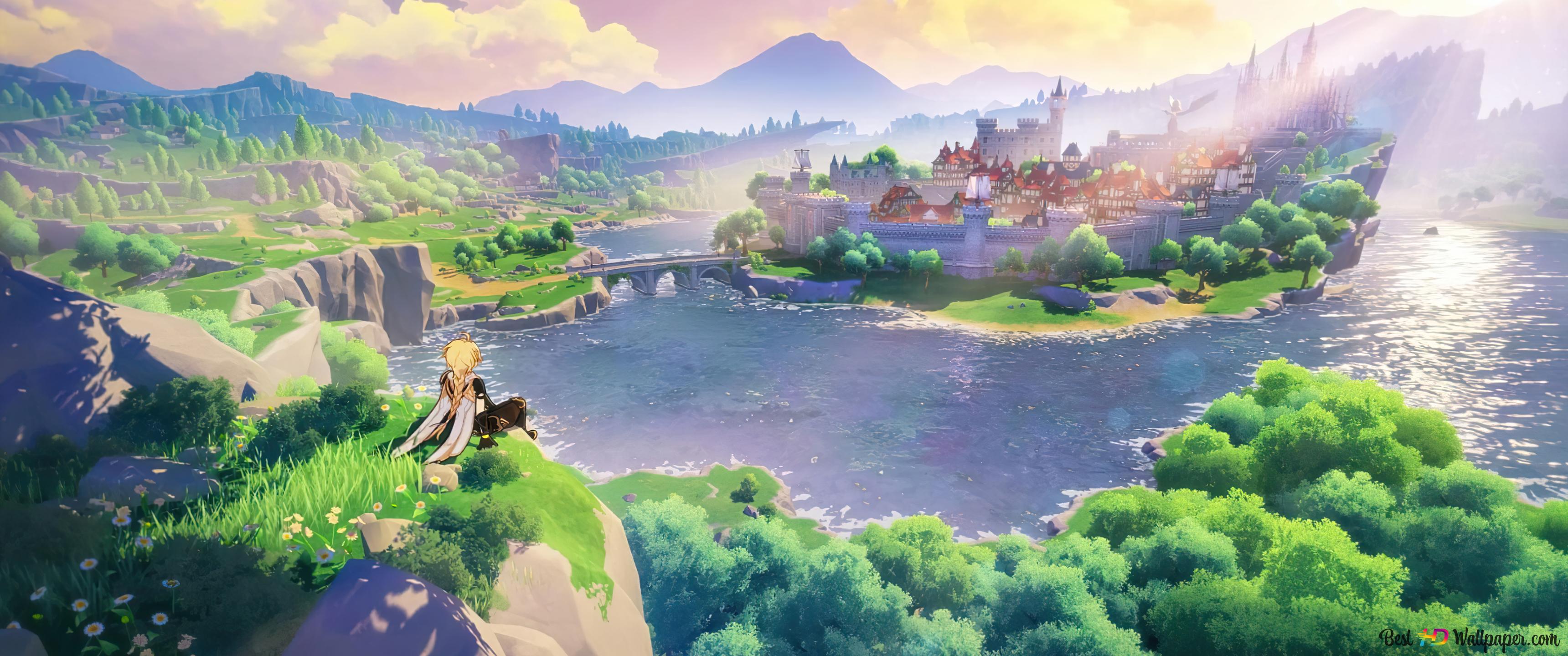 Landscape Scenery Impact (Anime Video Game) 4K wallpaper download