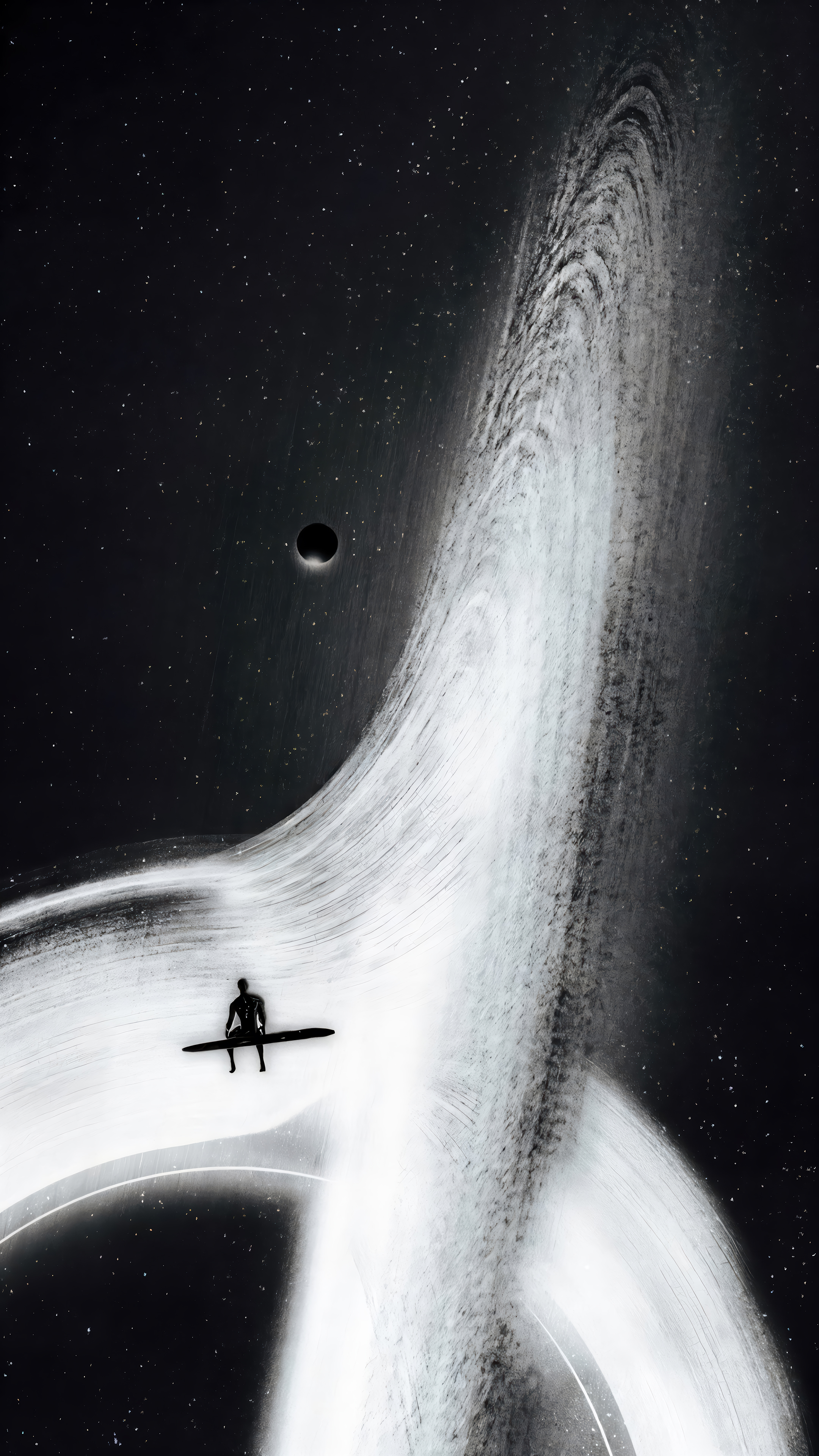 Silver Surfer Comics Space Black Hole 4K Wallpaper iPhone HD Phone f