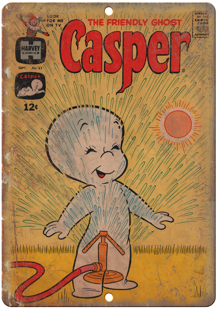 Casper The Friendly Ghost Rare Comic Art 12 x 9 Reproduction Metal Sign J196