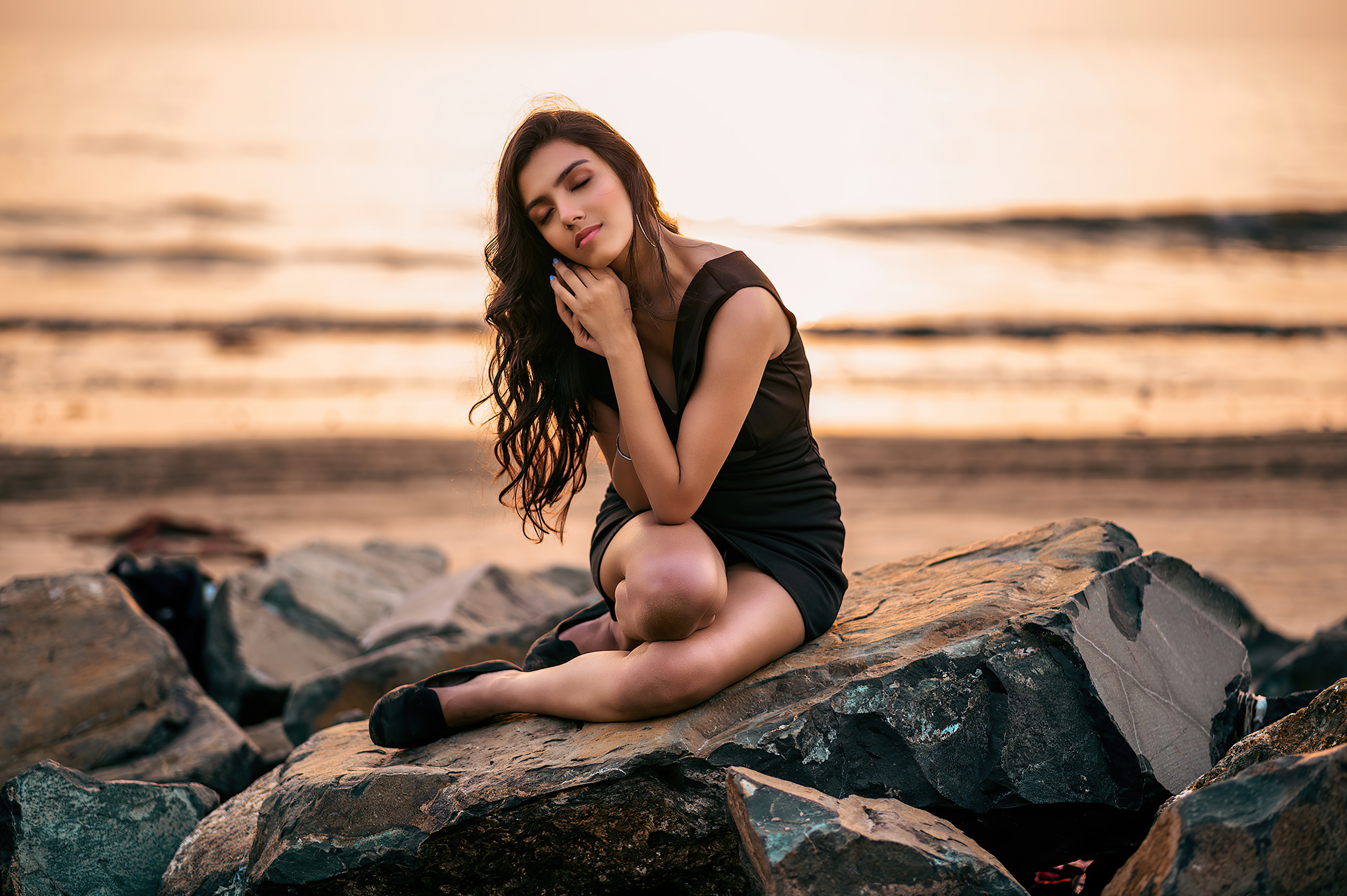 Girl Sitting On Rock Nature 4k Wallpaper, HD Girls Wallpaper, 4k Wallpaper Image, Background, Photos and Picture