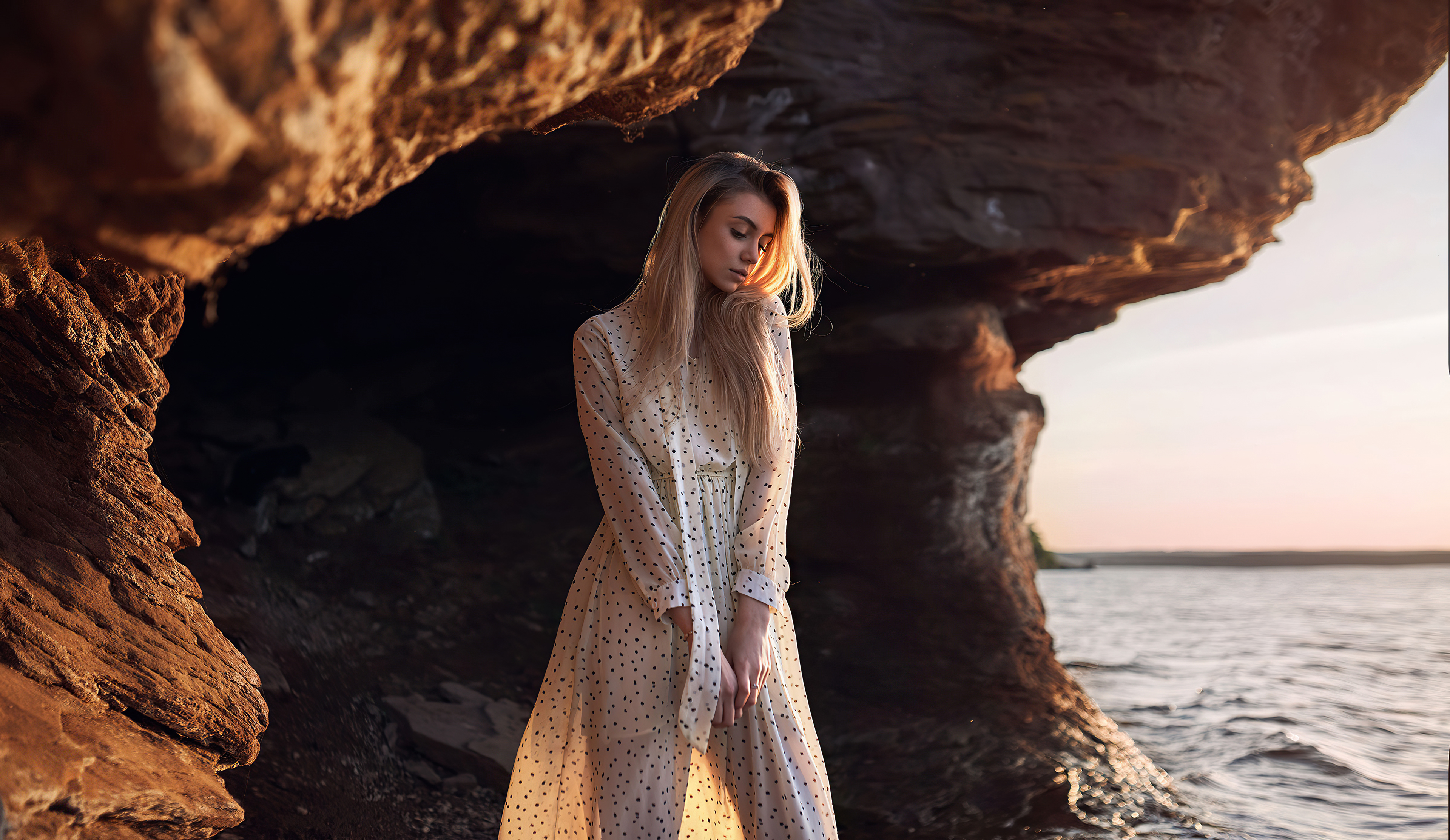 Blonde Girl Looking Down Nature View Sea 4k Wallpaper, HD Girls Wallpaper, 4k Wallpaper, Image, Background, Photos and Picture