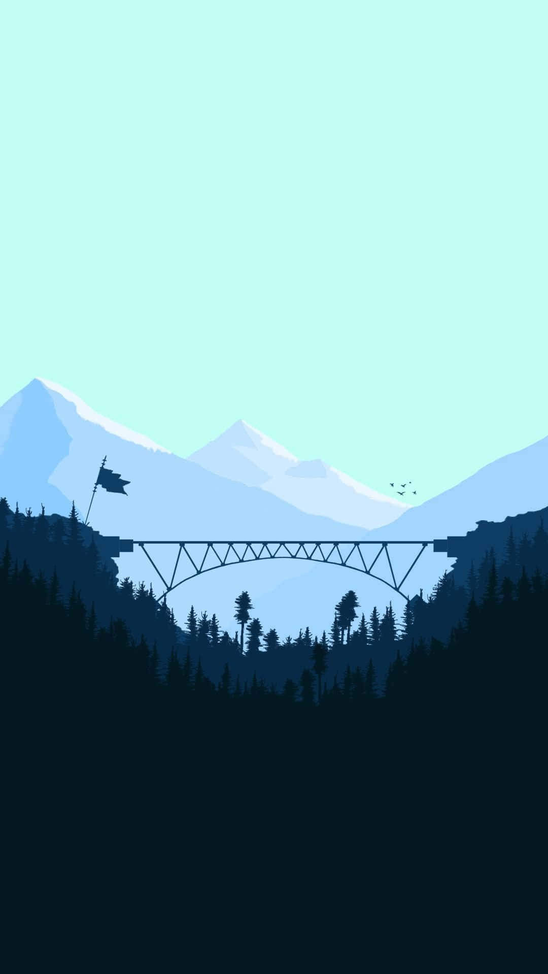 Download Bridge Forest Minimalist iPhone Picture