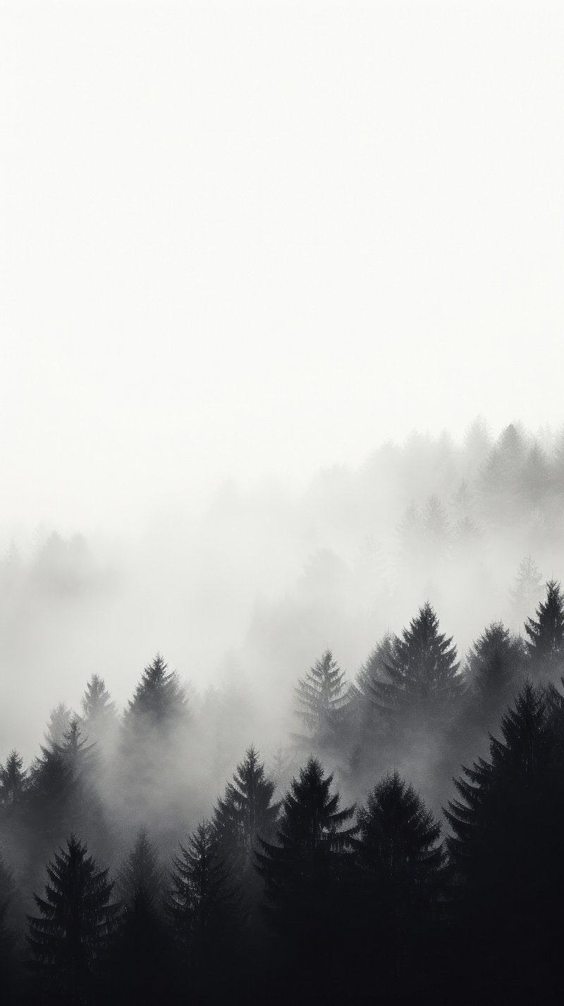 Foggy Forest Minimalist Wallpaper Image Wallpaper