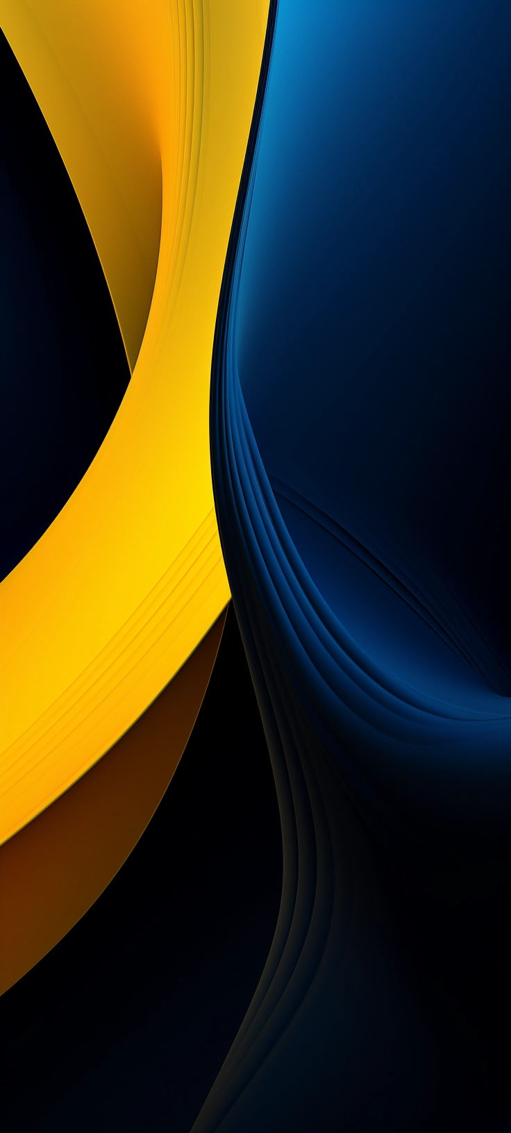 Abstract Yellow and Dark Blue Phone Wallpaper