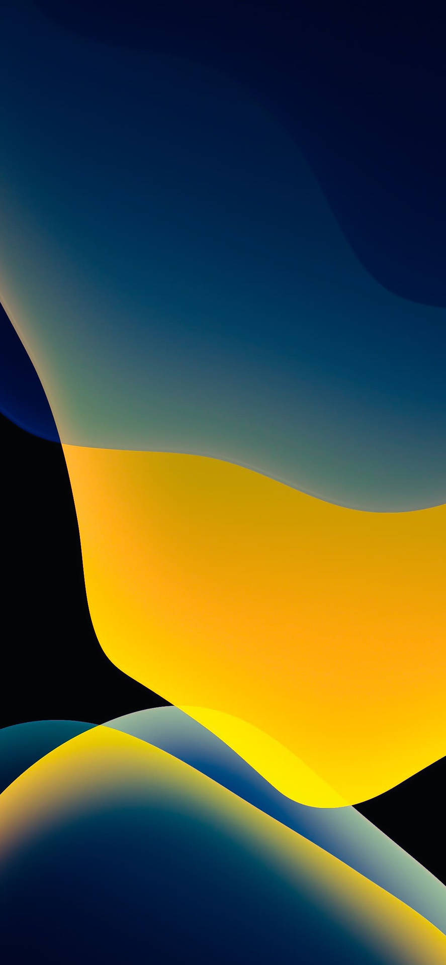 Download Dark Blue And Yellow Ios 16 Wallpaper