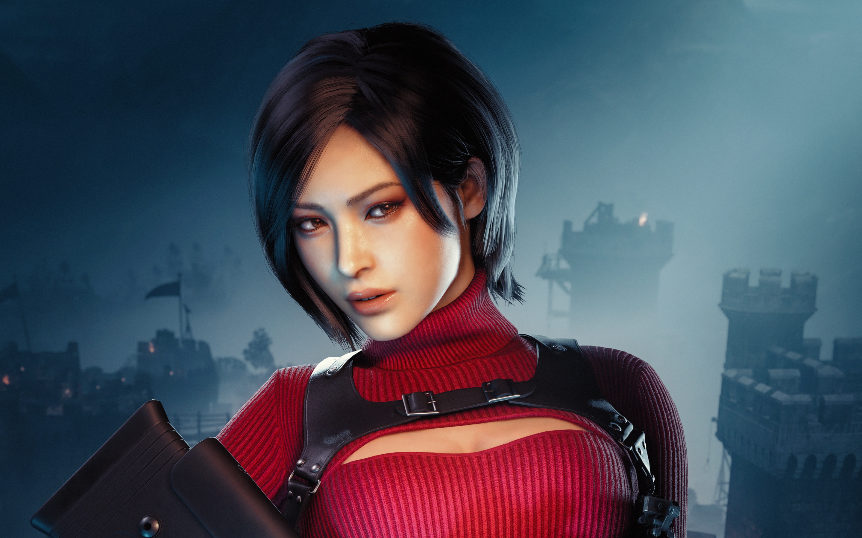 Ada Wong Wallpaper 4K, Resident Evil 4, Sniper rifle