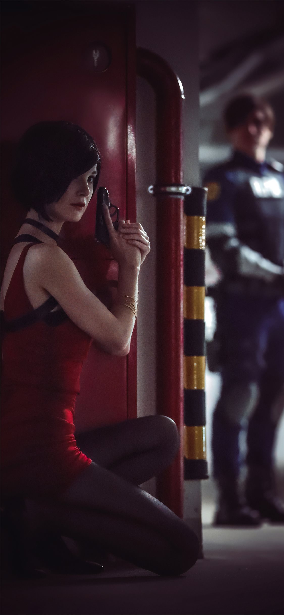 ada wong and leon cosplay iPhone X Wallpaper Free Download