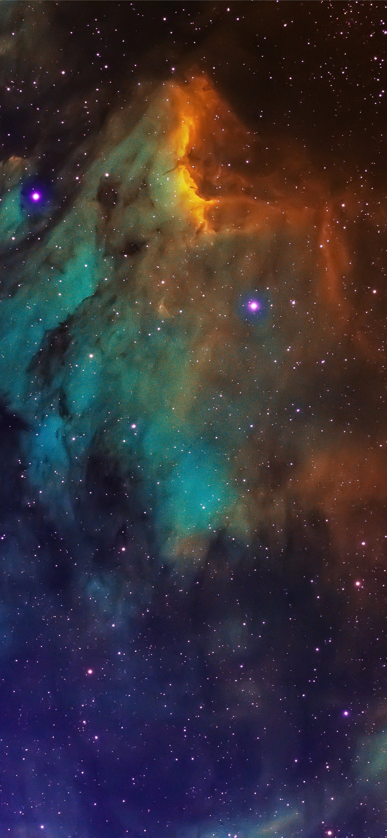 blue red and yellow galaxy iPhone Wallpaper Free Download