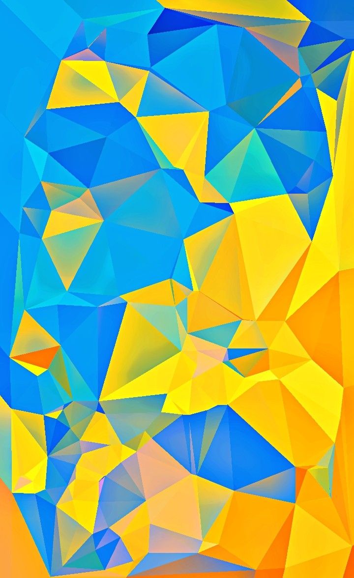 Blue and yellow abstract polygon wallpaper for mobile