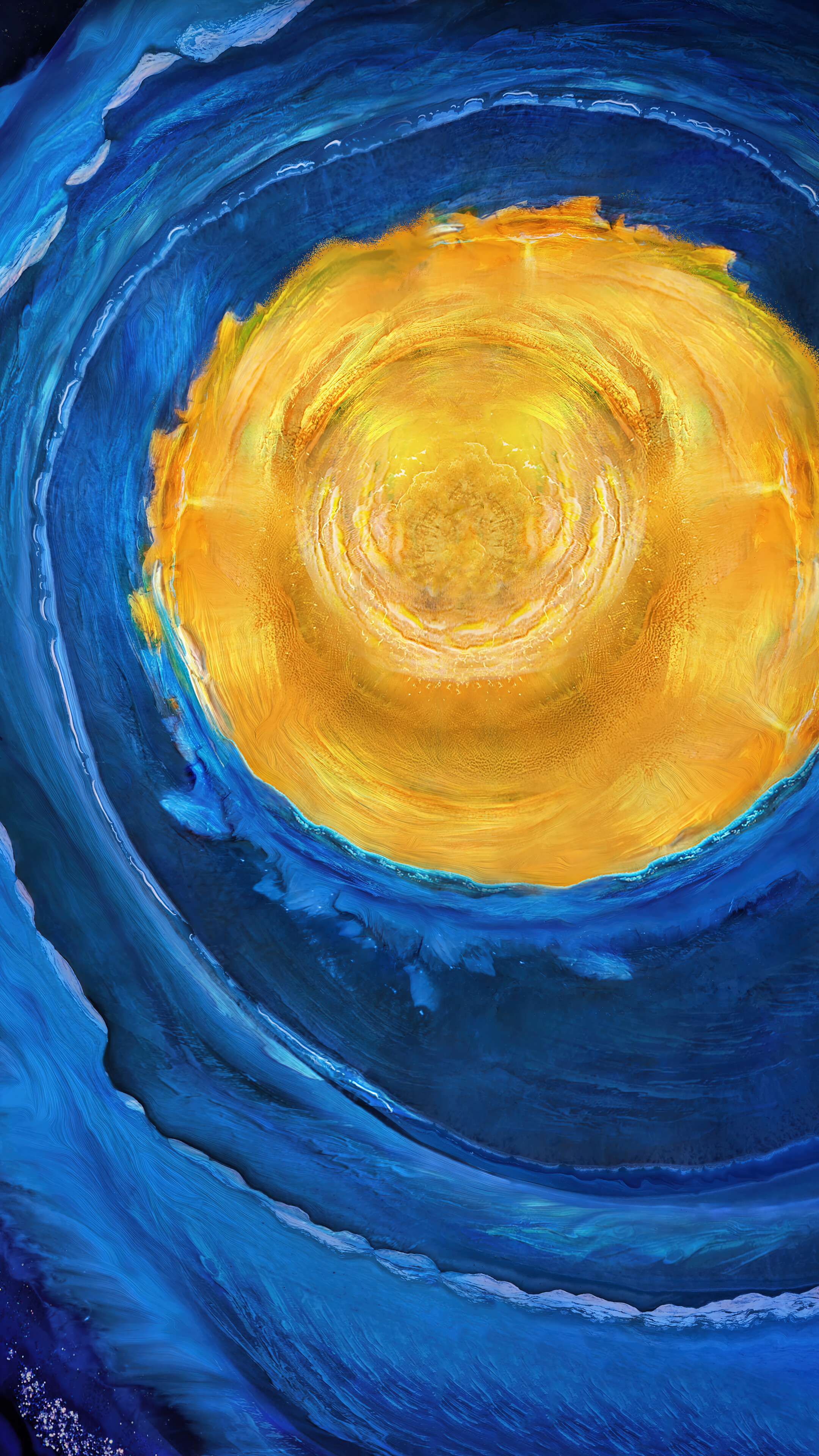 Abstract Paint Blue Yellow Huawei 4K Wallpaper iPhone HD Phone f