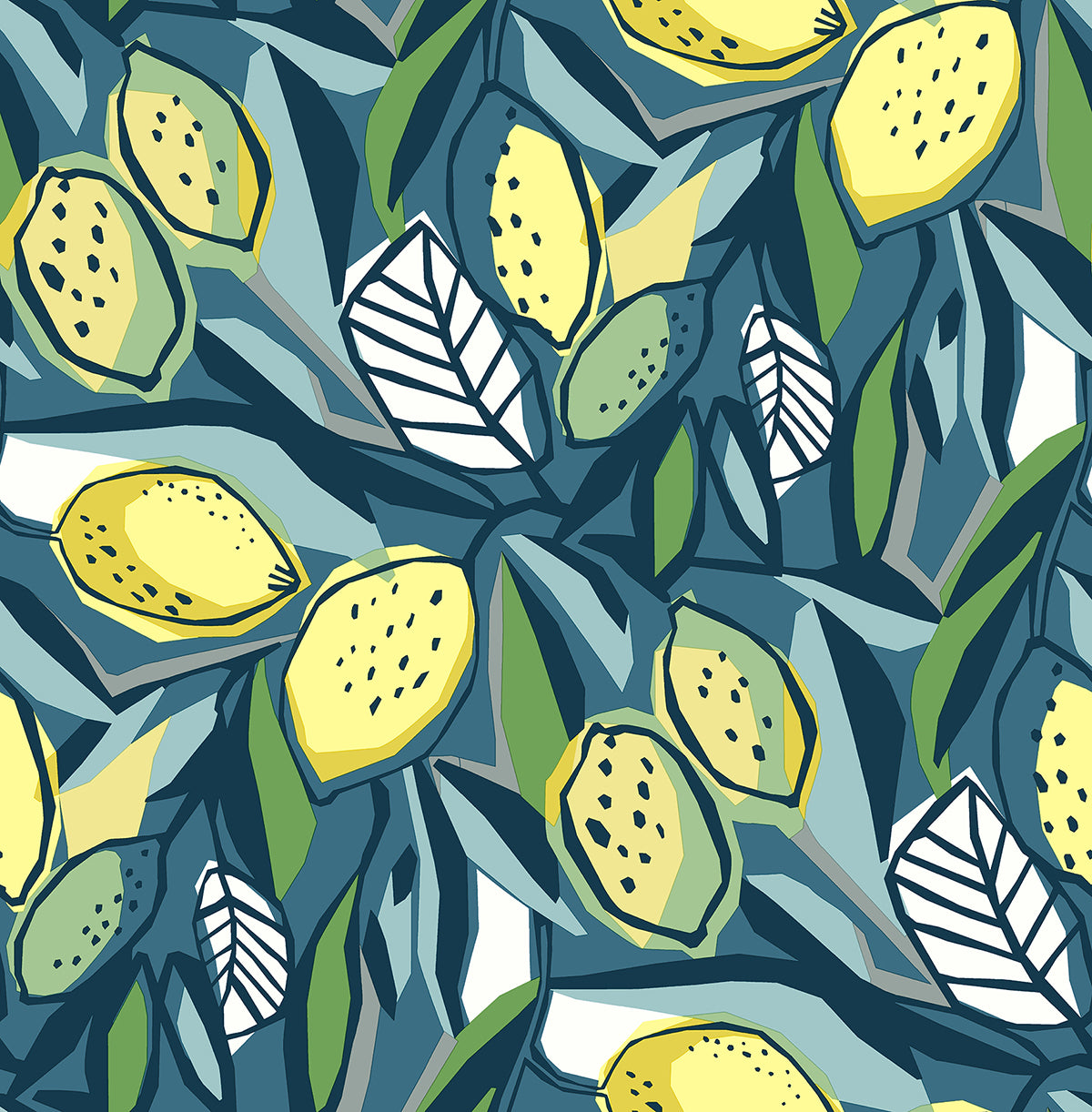 4014 26422 Meyer Blue Citrus Wallpaper