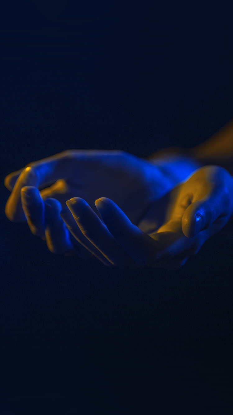 I Love Papers. hand blue yellow dark illustration art