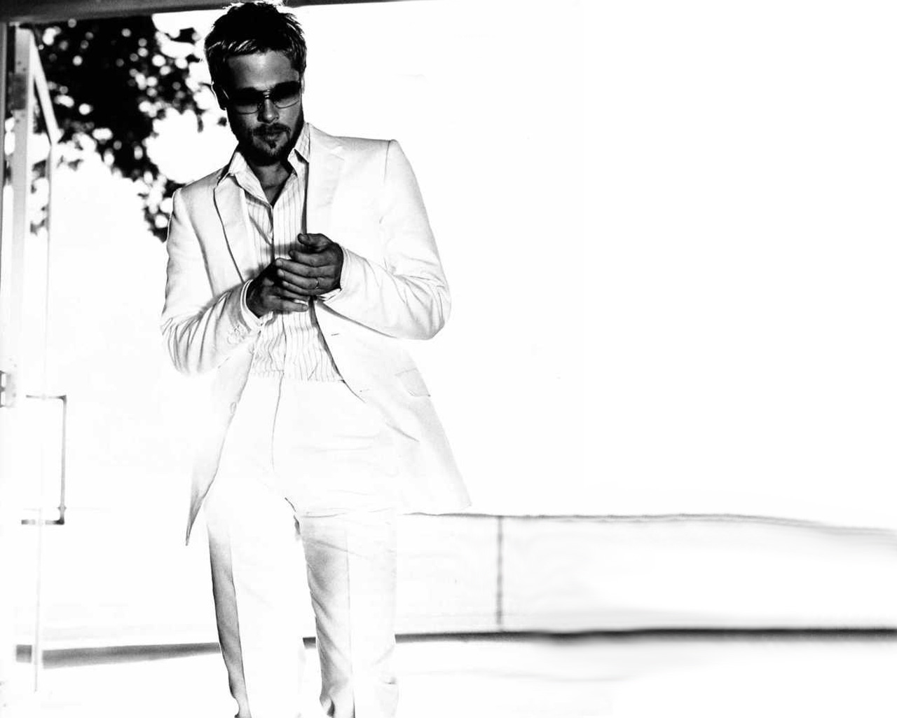 Brad Pitt in a white suit desktop wallpaper, picture Brad Pitt in a white suit, photo Brad Pitt in a white suit, photo Brad Pitt in a white suit free download