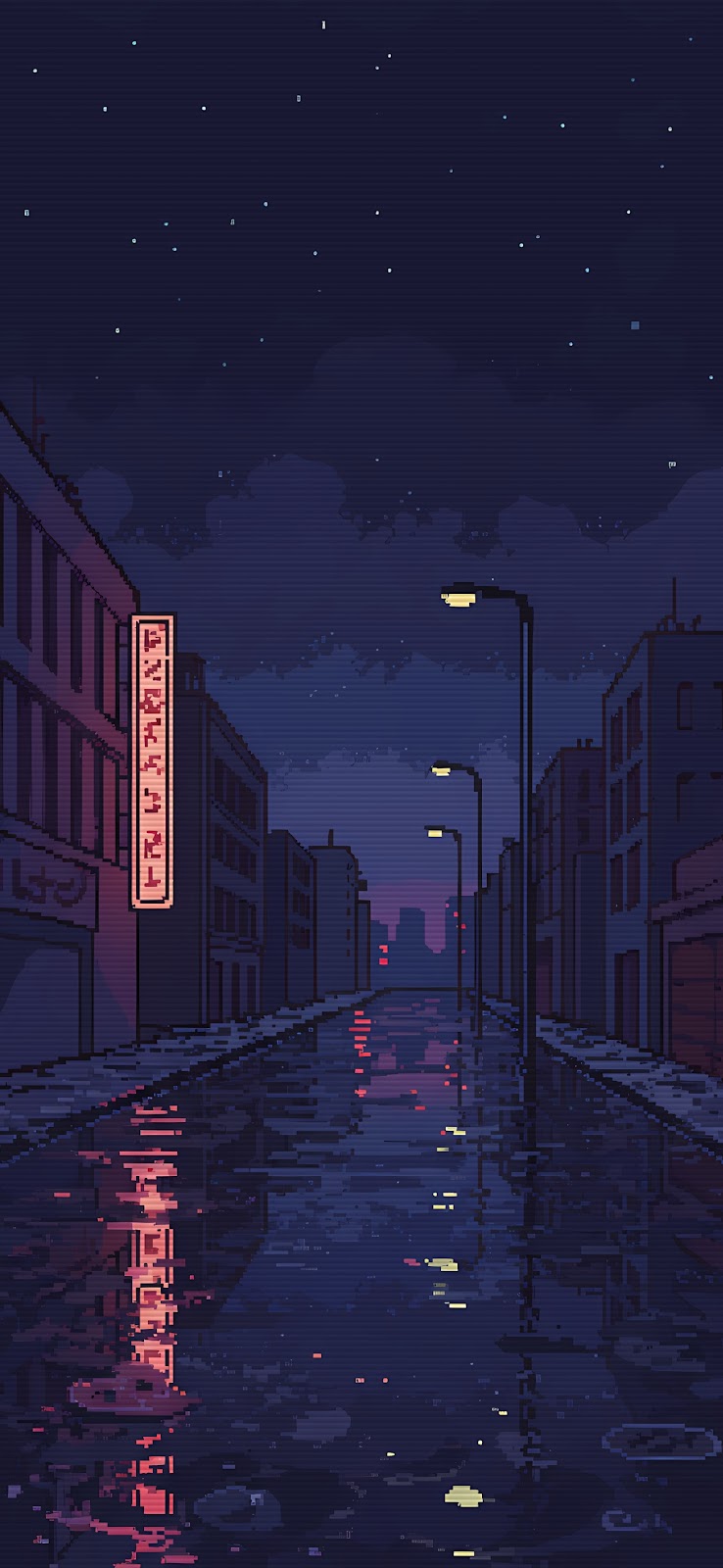 COOL PHONE WALLPAPERS, FOR AMAZING LOCKSCREEN, CITY NIGHT PIXEL ART