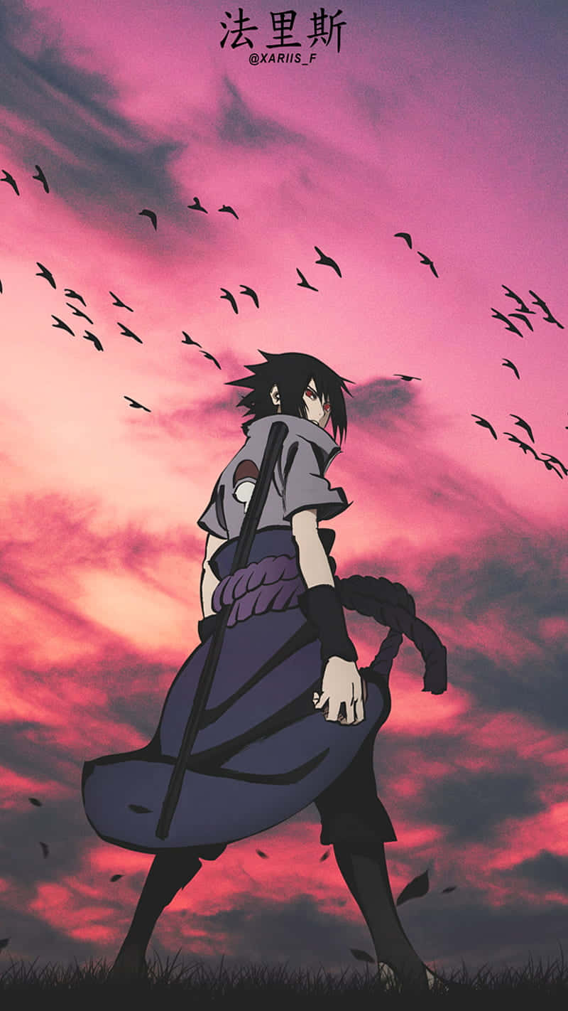 Download Sasuke Pink Sky Mobile Manga Wallpaper
