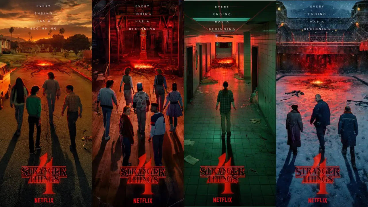Download Stranger Things 4 Poster Collage Wallpaper