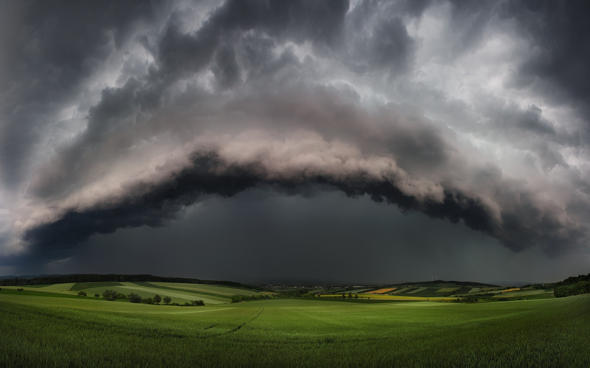 nature, Landscape, Supercell, Storm, Clouds, Field, Hill, Thunder, Tornado Wallpaper HD / Desktop and Mobile Background