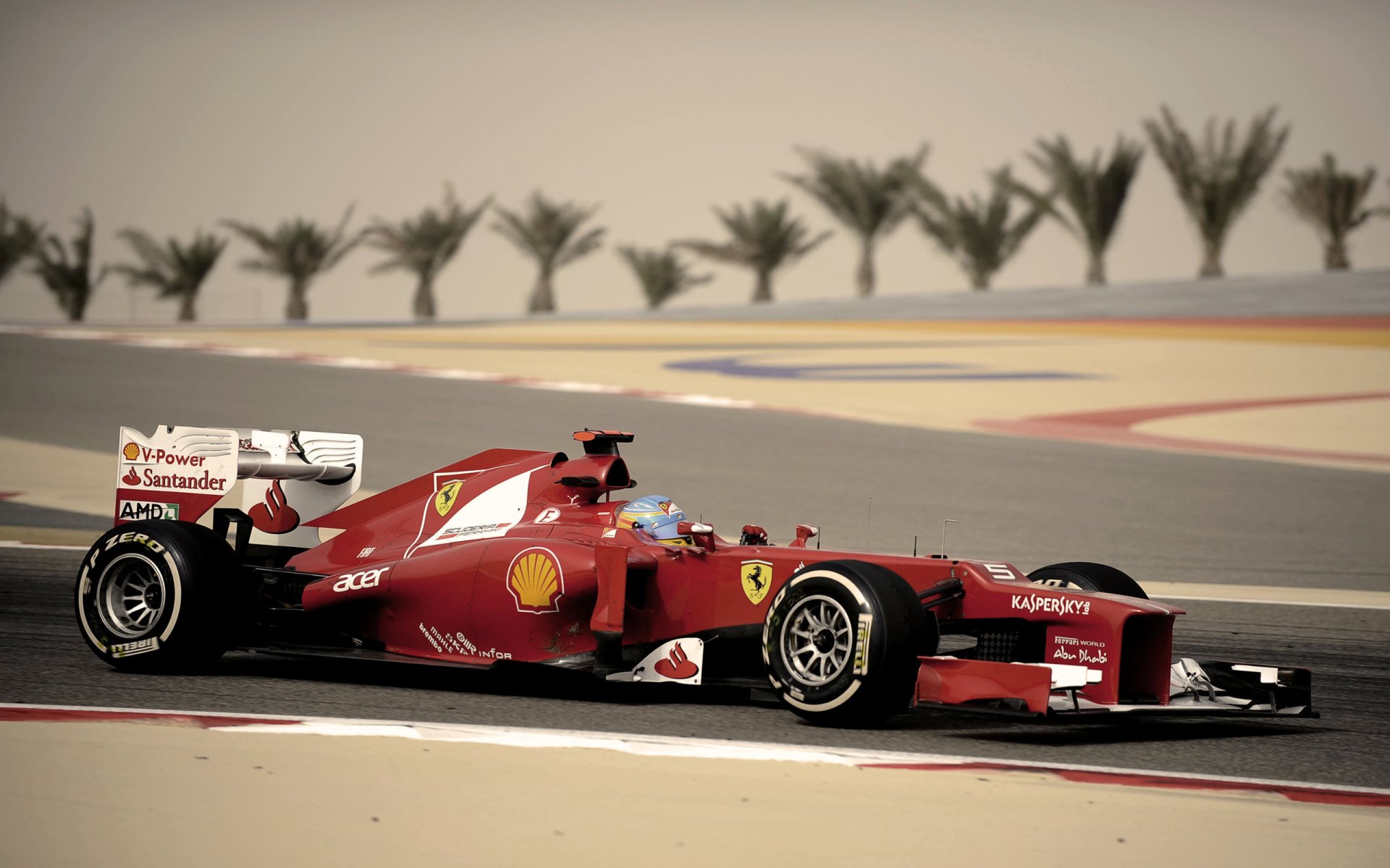 Fernando Alonso's Ferrari F1 Racing Power: HD Sports Wallpaper