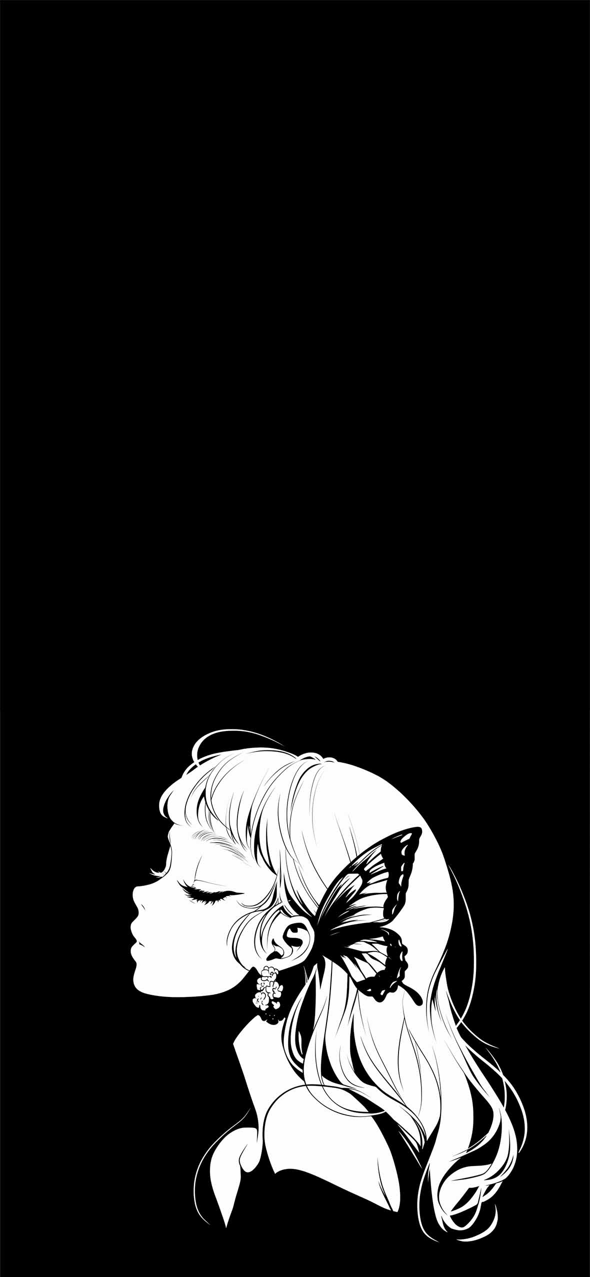 Cute Girl Black Wallpaper Wallpaper for iPhone