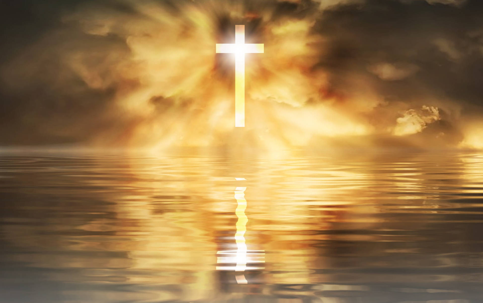 Download Jesus Christ Burning Cross Wallpaper