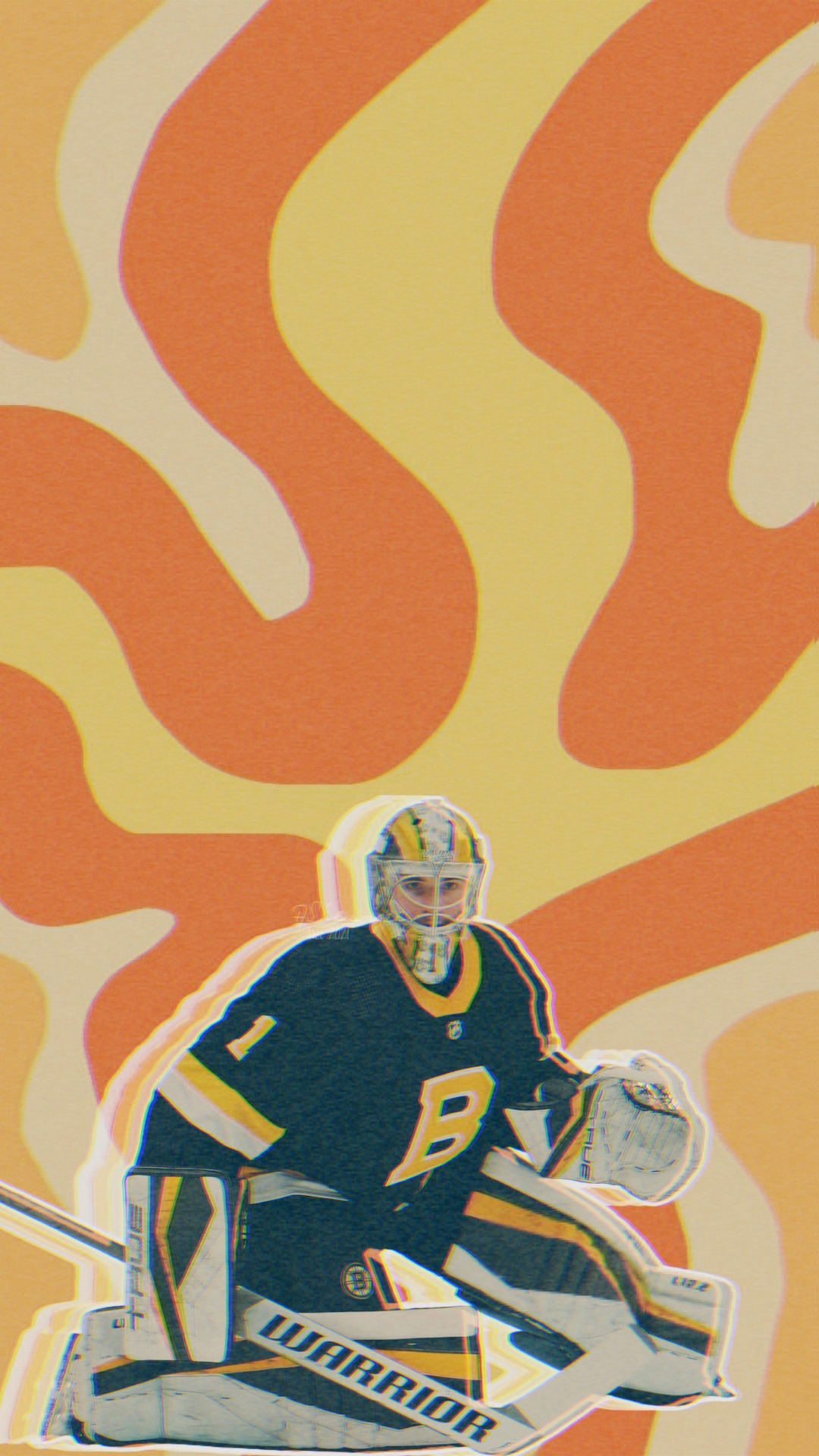 wallpaper • jeremy swayman + '70s retro Requested by anon Credits of the wallpaper' elements and style go to their respective