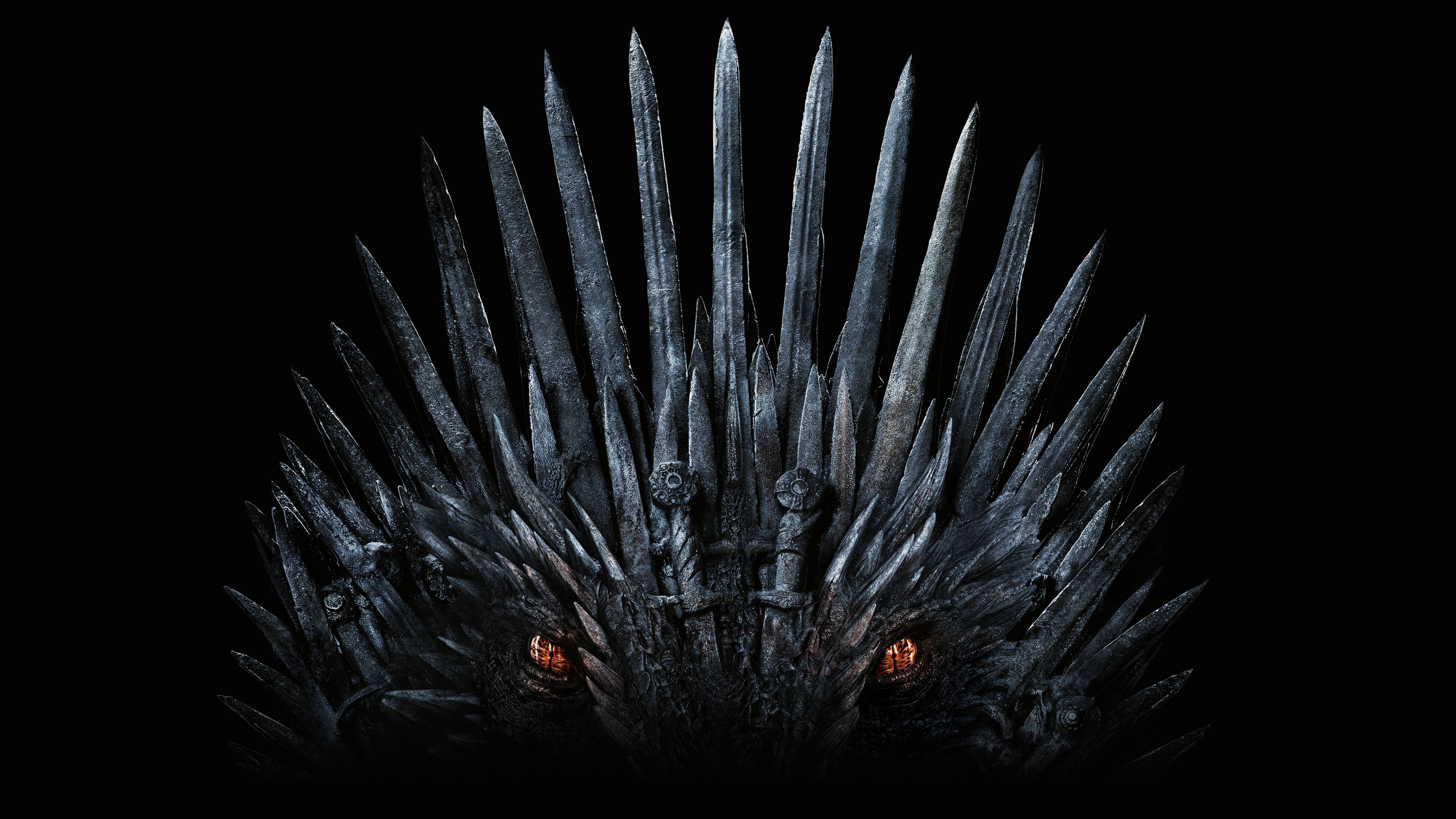 Dragon Wallpaper 4K, Game of Thrones, Black background