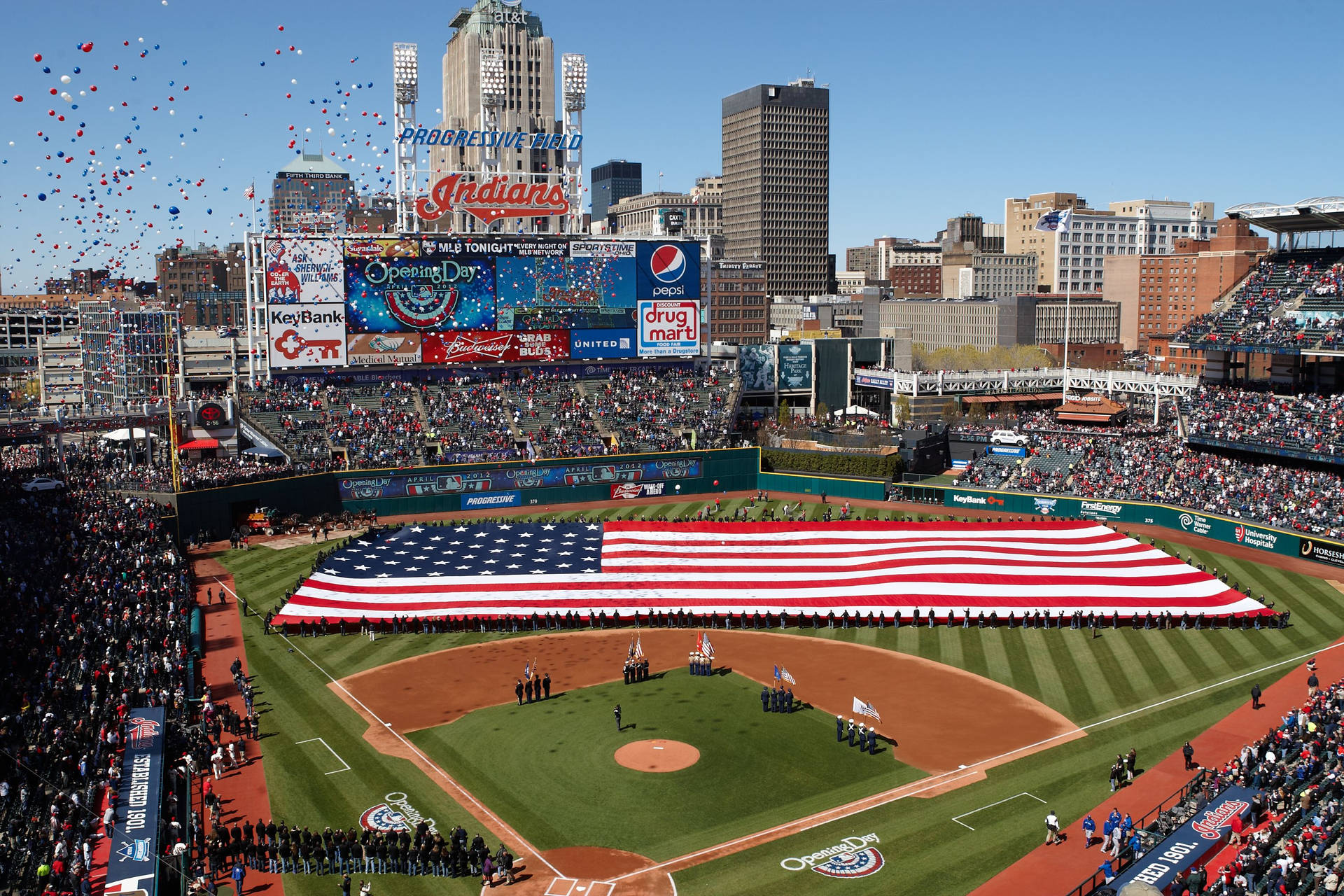 Download A Dynamic Capture Of Progressive Field, Home Of The Cleveland Indians Wallpaper