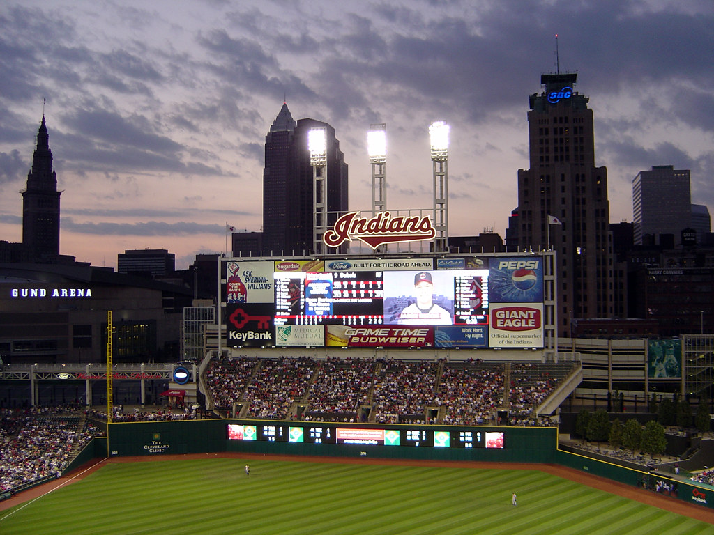 Jacobs Field Scoreboard. I really love the sky in this pict
