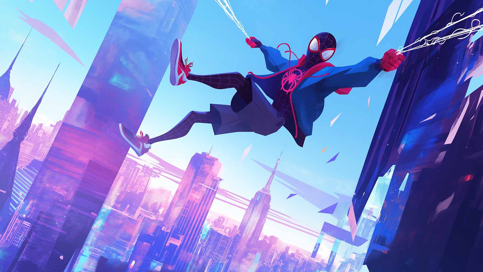 Miles Morales City Swing Desktop Wallpaper