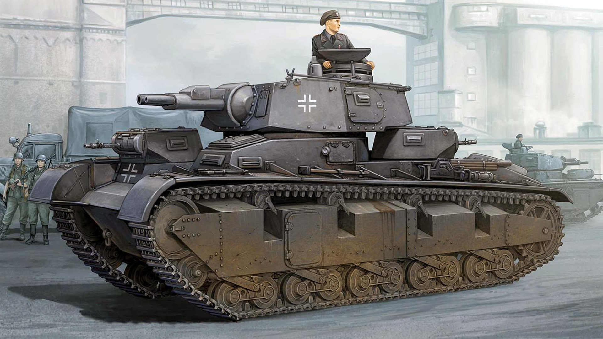 Wallpaper Figure, Art, Panzerkampfwagen, New Vehicle, Nb.Fz., Machine New Construction, Rheinmetall Borsig AG, Experienced German Heavy Tank For Mobile And Desktop, Section оружие, Resolution 1920x1080