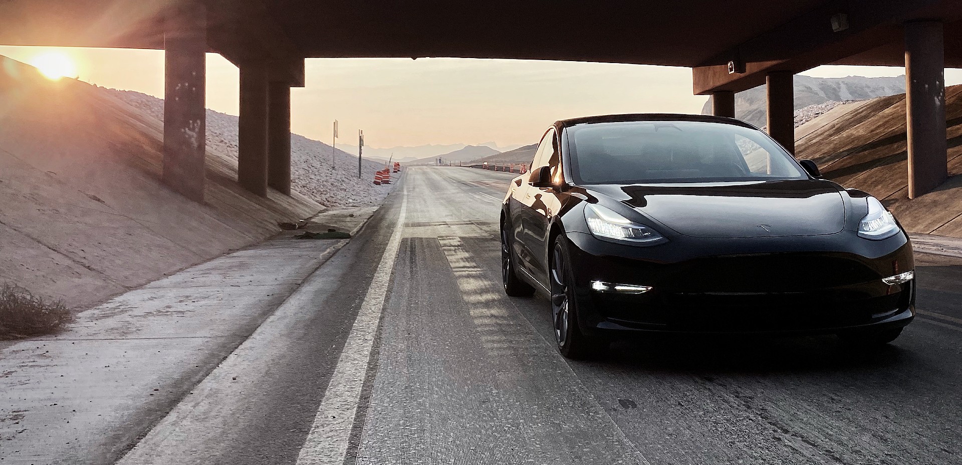 Tesla Model 3 Black Road Cone