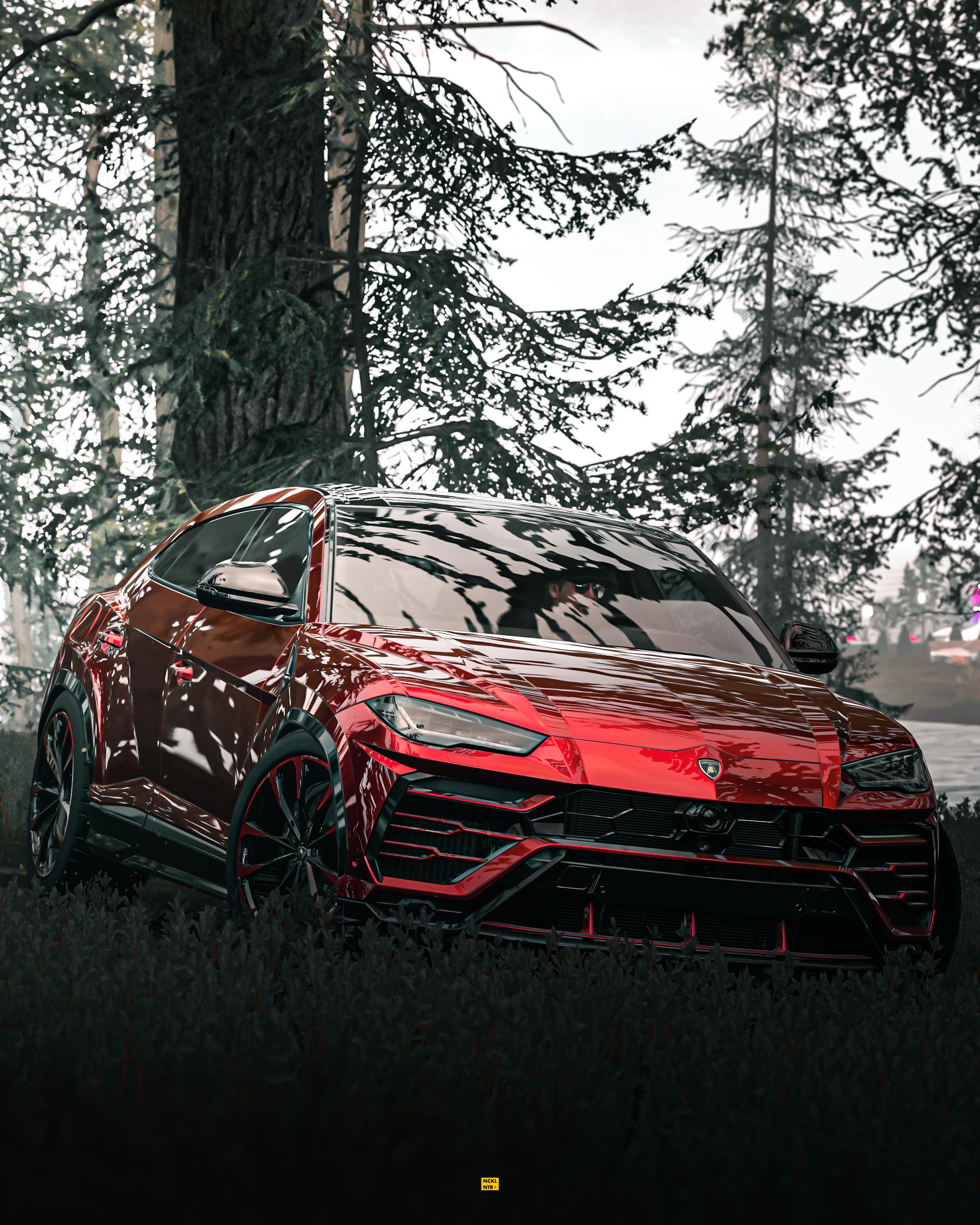 Lamborghini Urus finished in Custom cherry Red colour with matching rim paint job