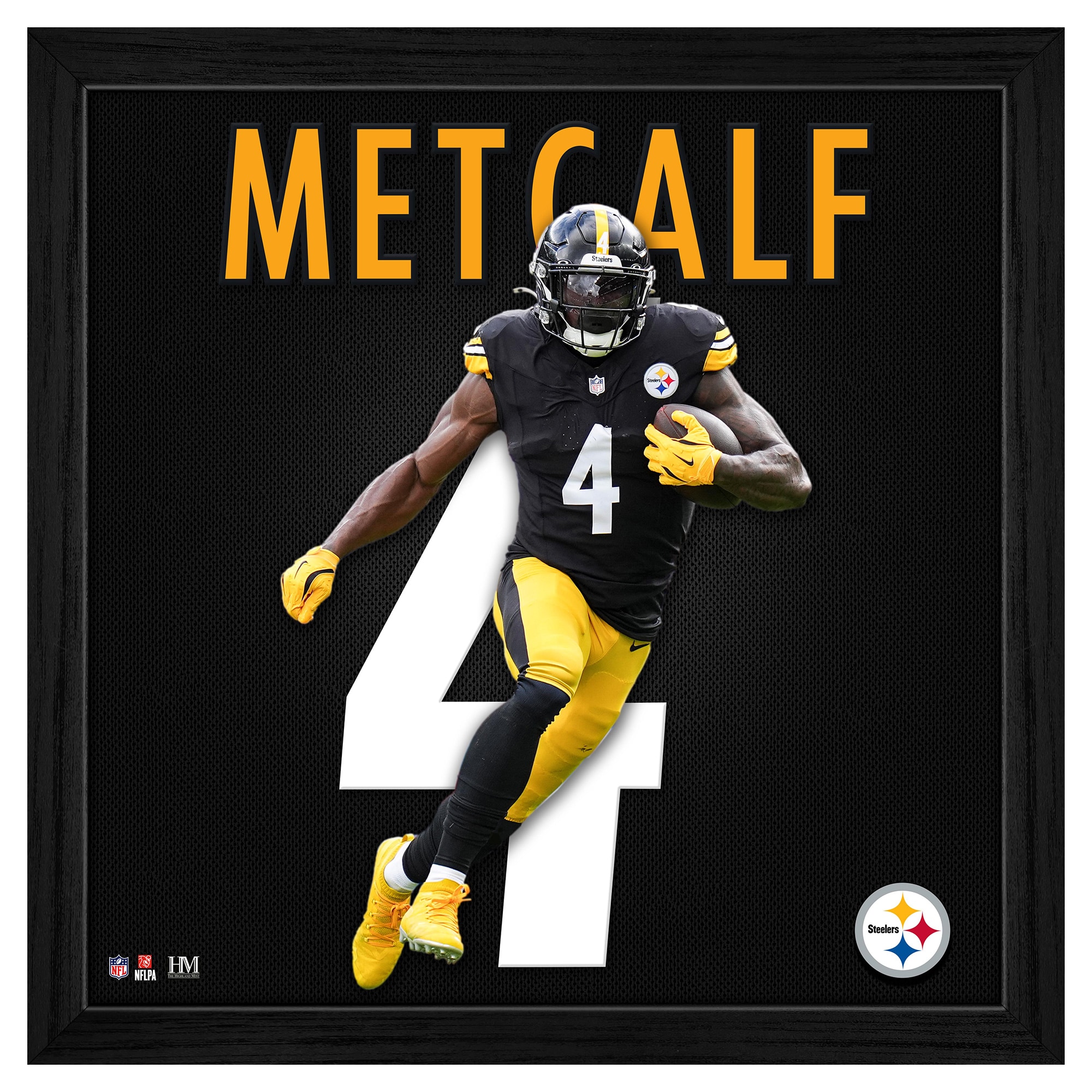 Pittsburgh Steelers DK Metcalf Highland Mint 13'' x 13'' Impact Jersey Framed Photo