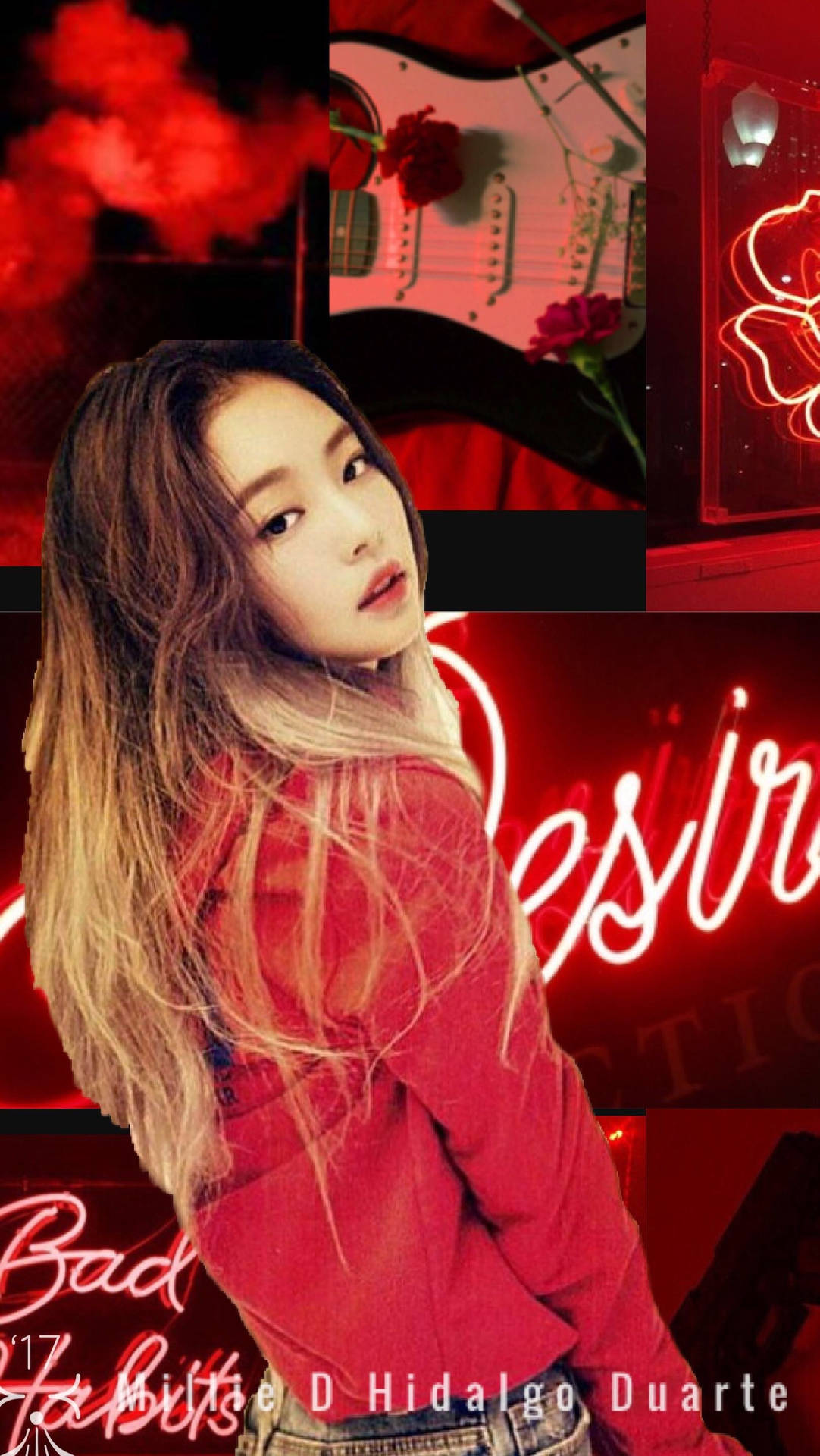 Download Jennie Kim On Red Aesthetic Wallpaper