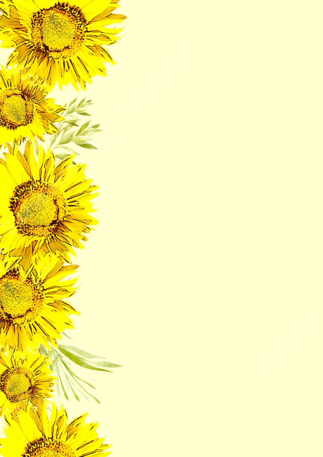 Wallpaper With Fashionable Yellow Flowers Page Border Background Word And Google Docs For Free Download
